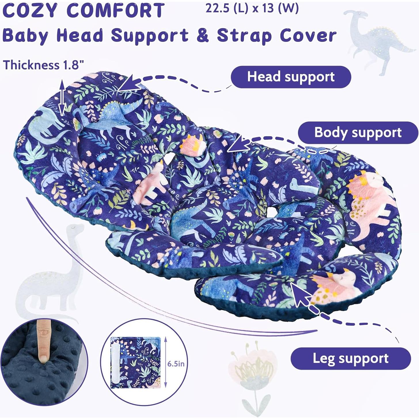 Inserto para Asiento de Auto Bebés Pea Pod Dinosaurio 3D