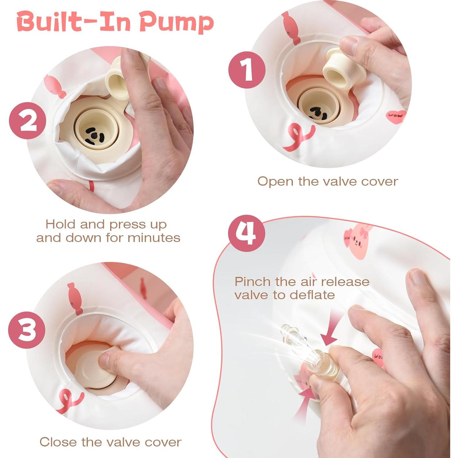 Asiento Inflable para Bebés TDTOK con Bomba y Soporte Espalda