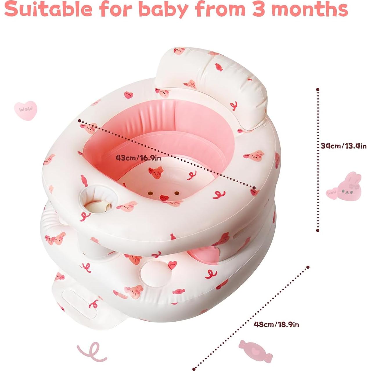 Asiento Inflable para Bebés TDTOK con Bomba y Soporte Espalda