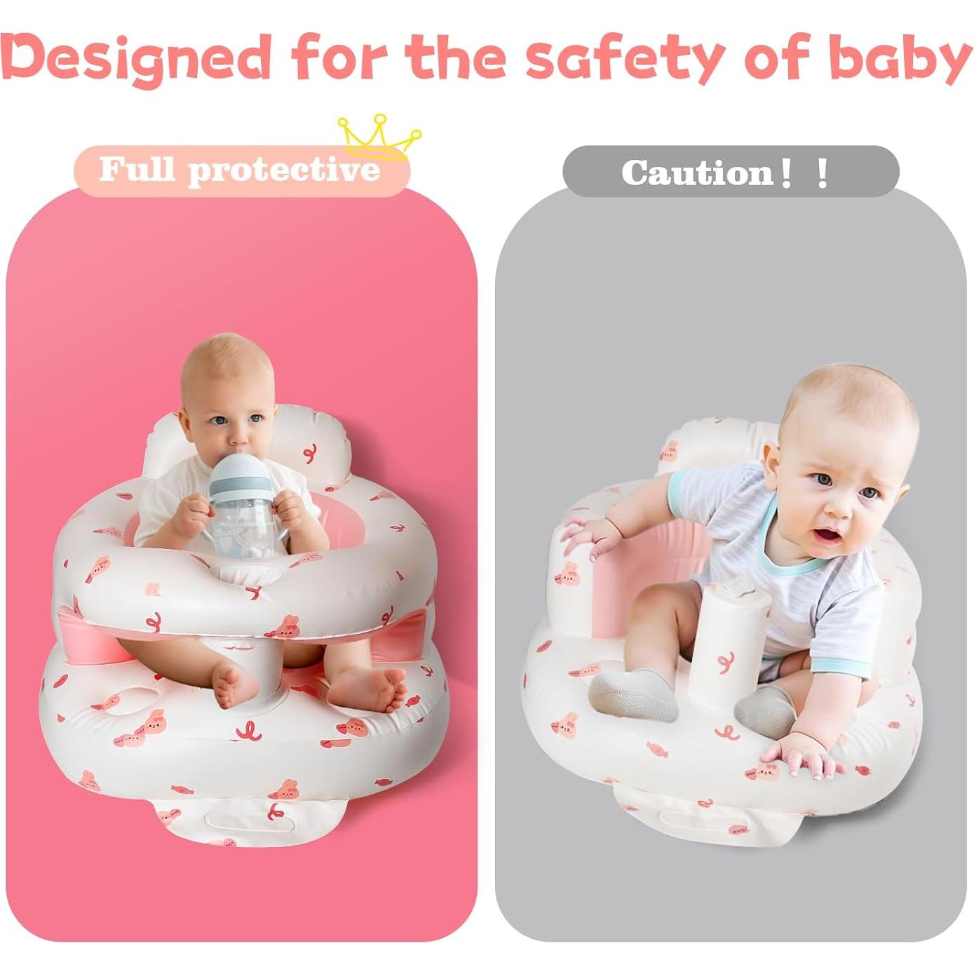 Asiento Inflable para Bebés TDTOK con Bomba y Soporte Espalda