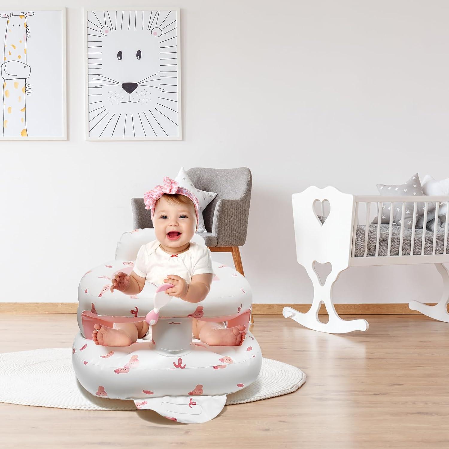 Asiento Inflable para Bebés TDTOK con Bomba y Soporte Espalda
