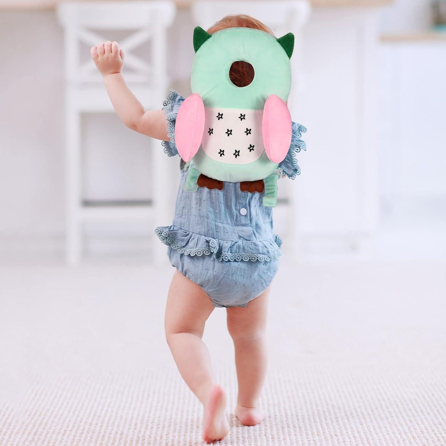 Mochila Protectora de Cabeza Bebé Búho Ajustable 32x19cm