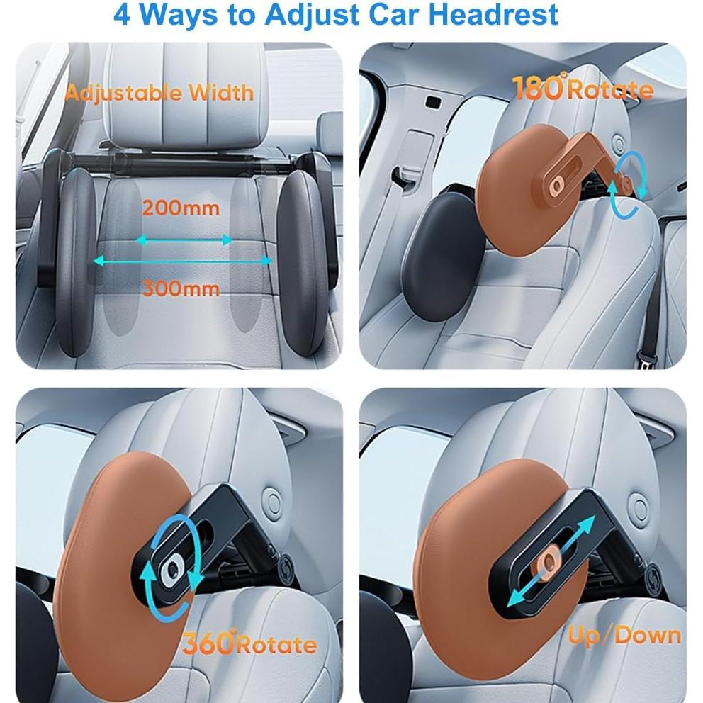 Almohada reposacabezas coche FANXIN ajustable 360° espuma viscoelástica