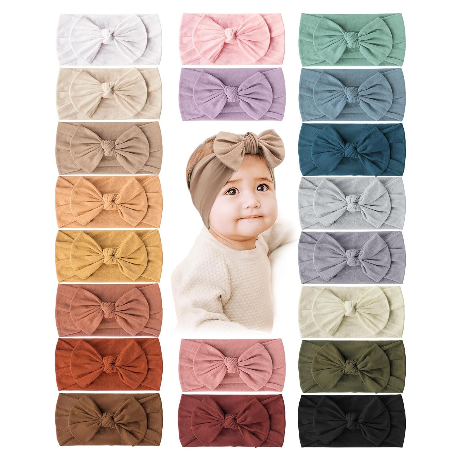 Diademas de Nylon Prohouse 20PCS para Bebés - Color Arcilla