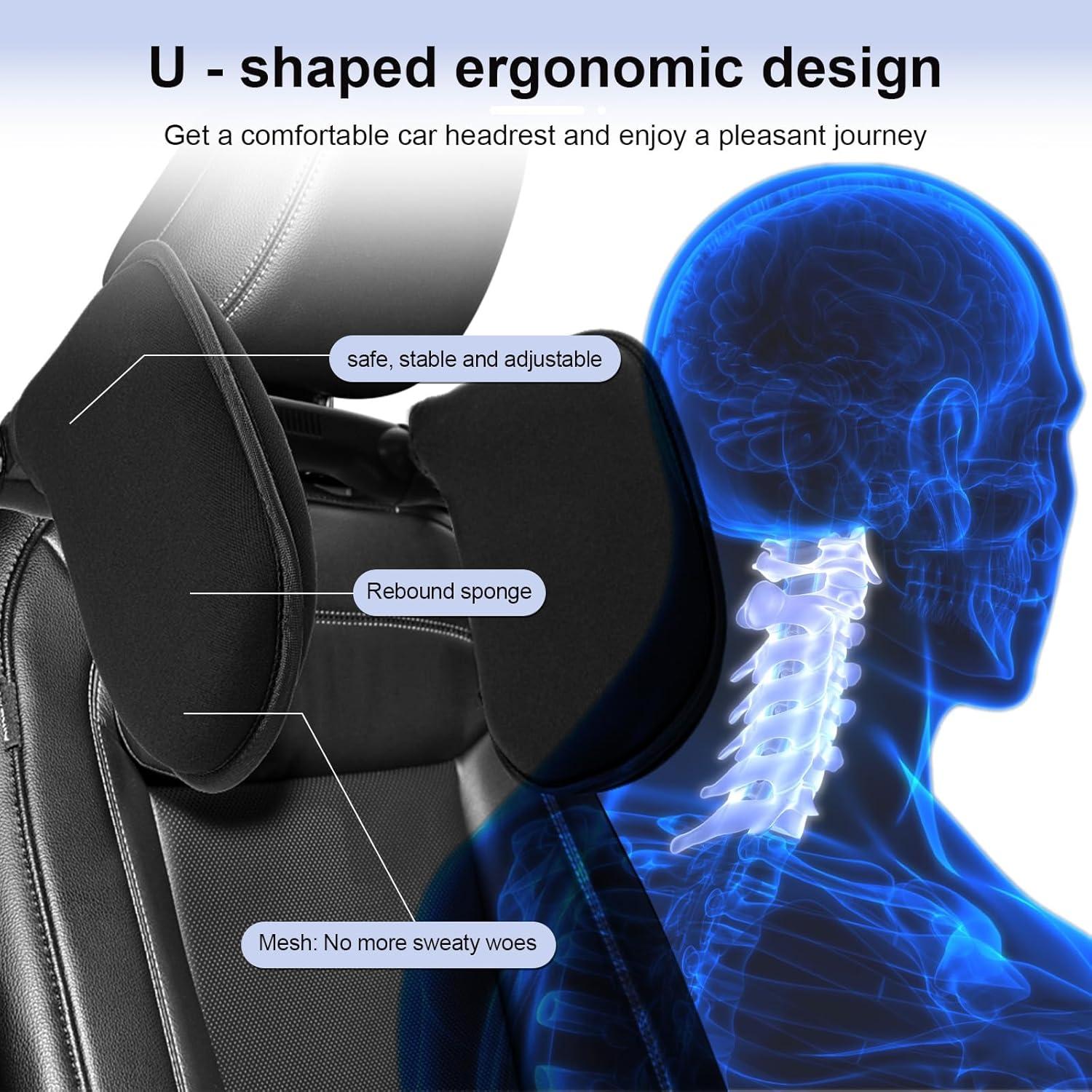 Almohada Reposacabezas Ajustable BBTO para Coche - Soporte 360°
