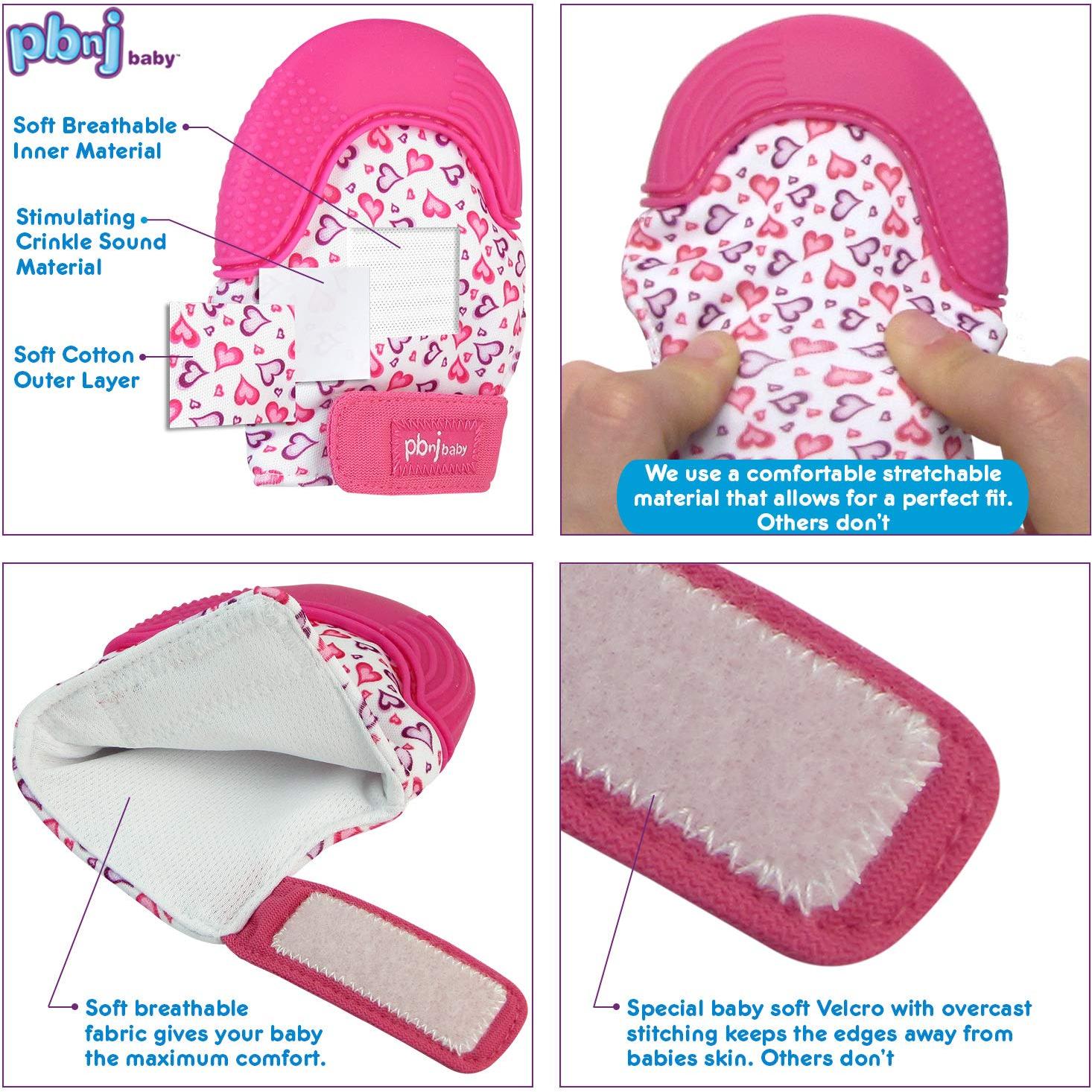 Guante de Silicona PBnJ Teethee para Mordedores Bebés 0-6 Meses