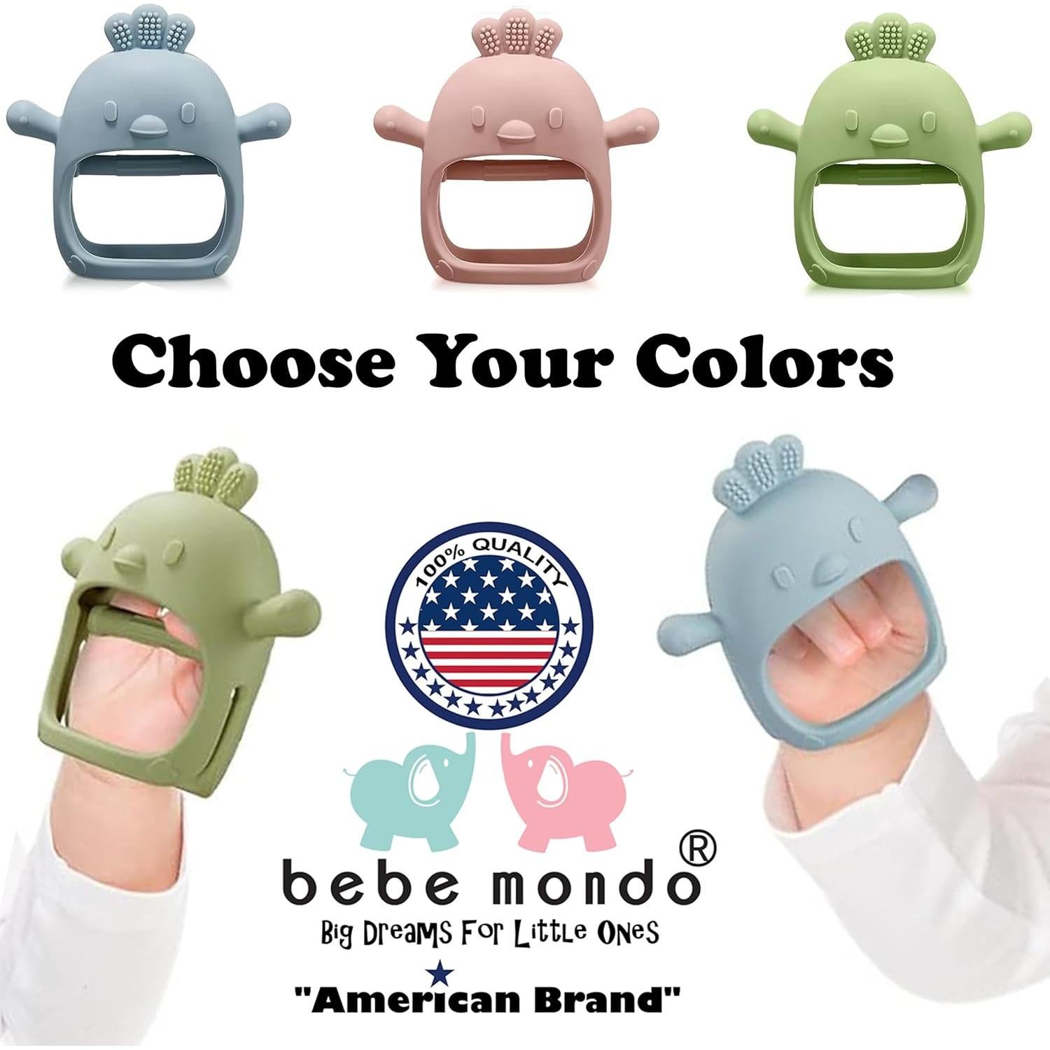 Mordedor de Silicona Bebé Bebe Mondo 0-6 Meses Alivio Dentición