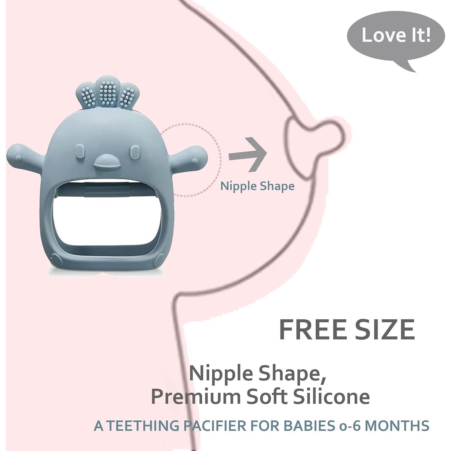 Mordedor de Silicona Bebé Bebe Mondo 0-6 Meses Alivio Dentición