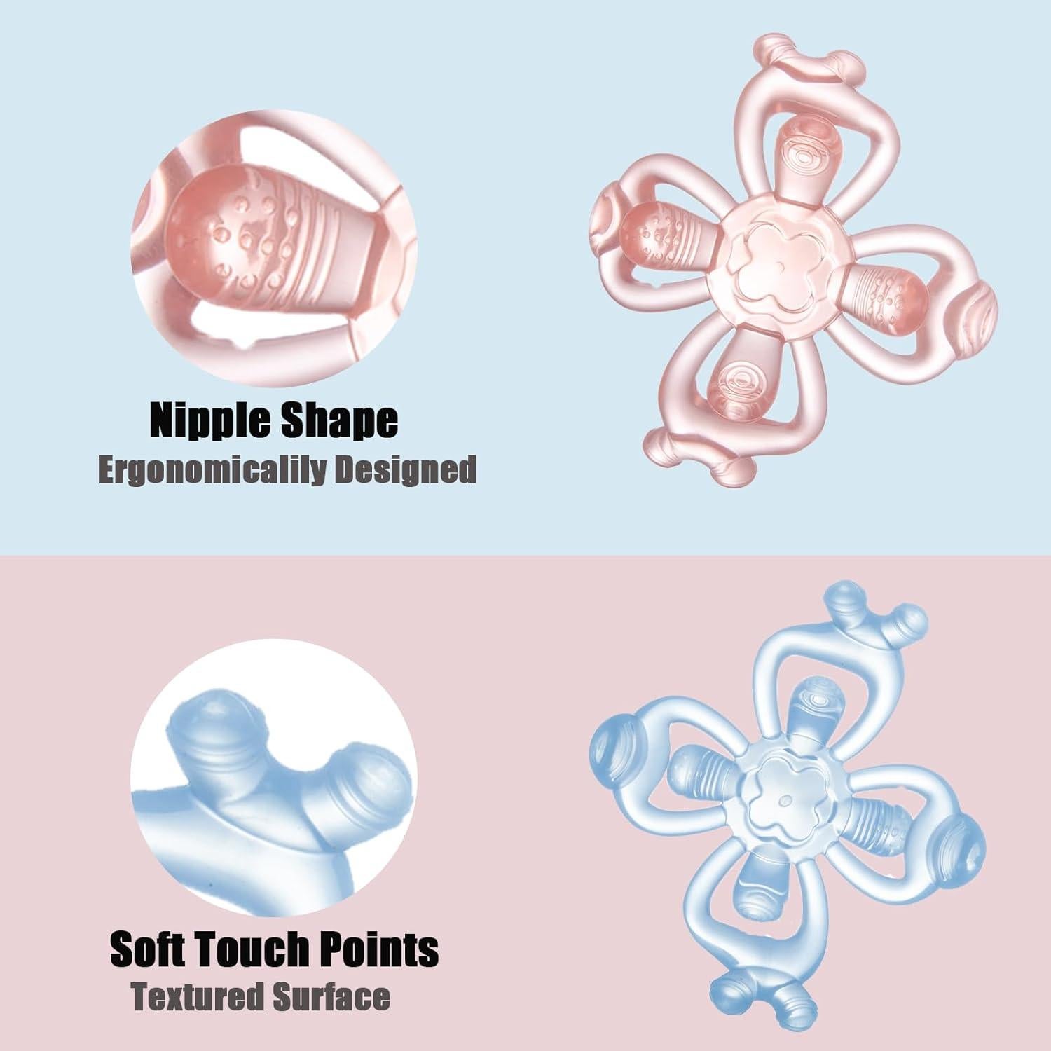 Mordedores de Silicona PandaEar para Bebés - 2 Pack Alivio Dentición