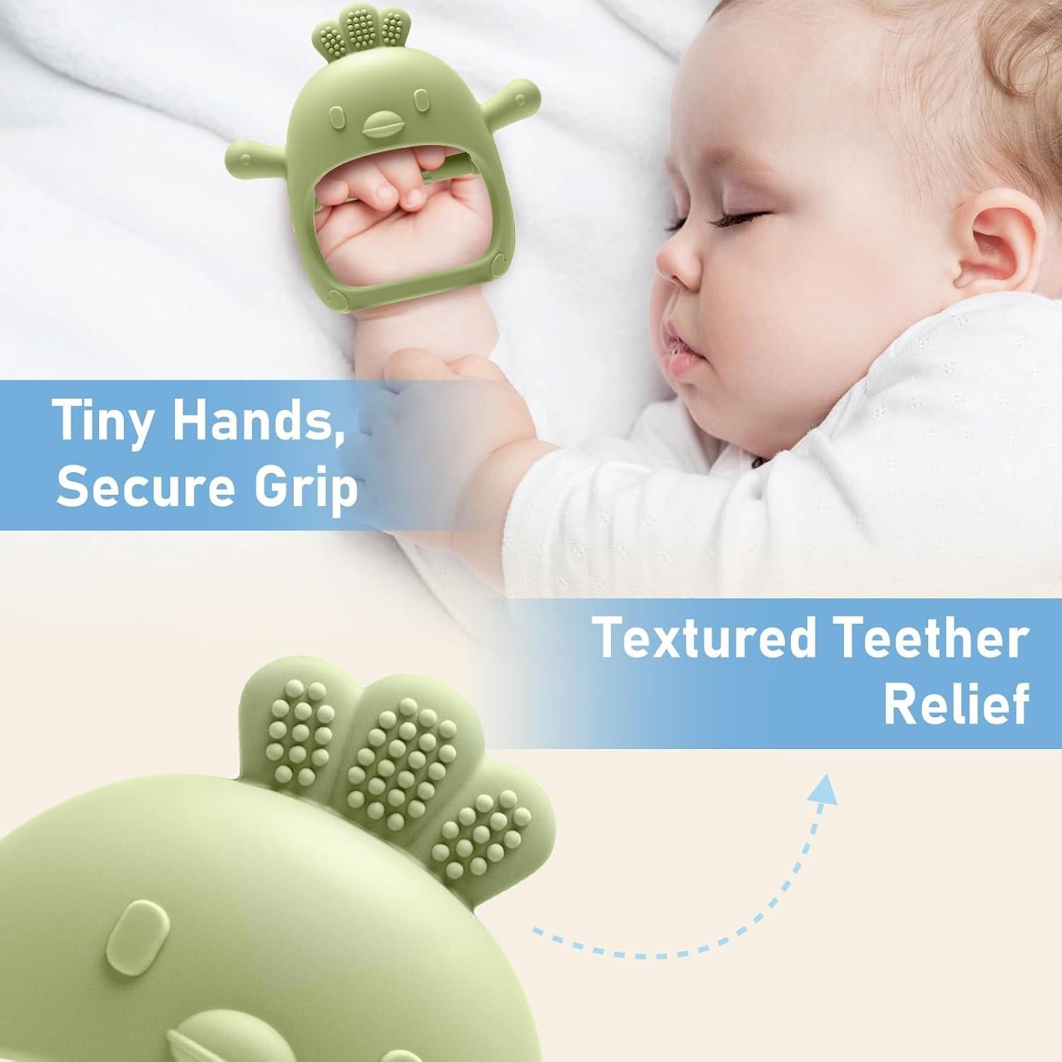 2 Juguetes de Dentición Silicona Grado Alimenticio para Bebés