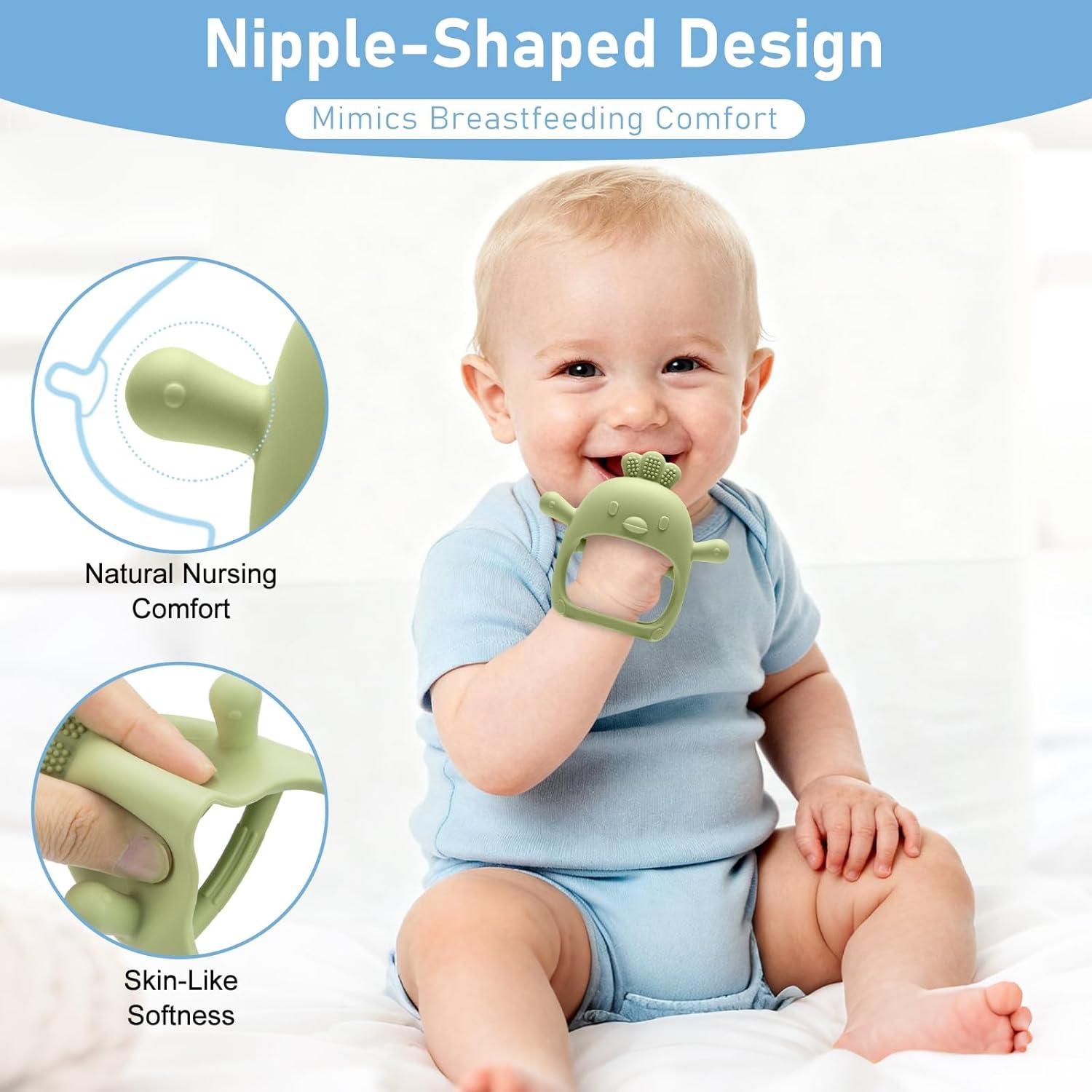 2 Juguetes de Dentición Silicona Grado Alimenticio para Bebés