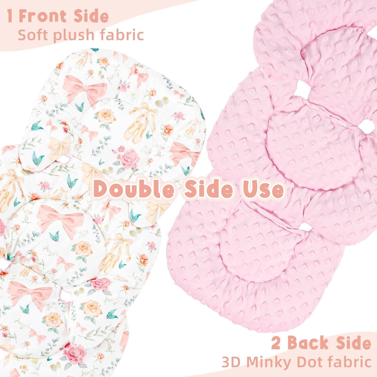 Inserto para asiento de auto GFU bebé lazo rosa acolchado