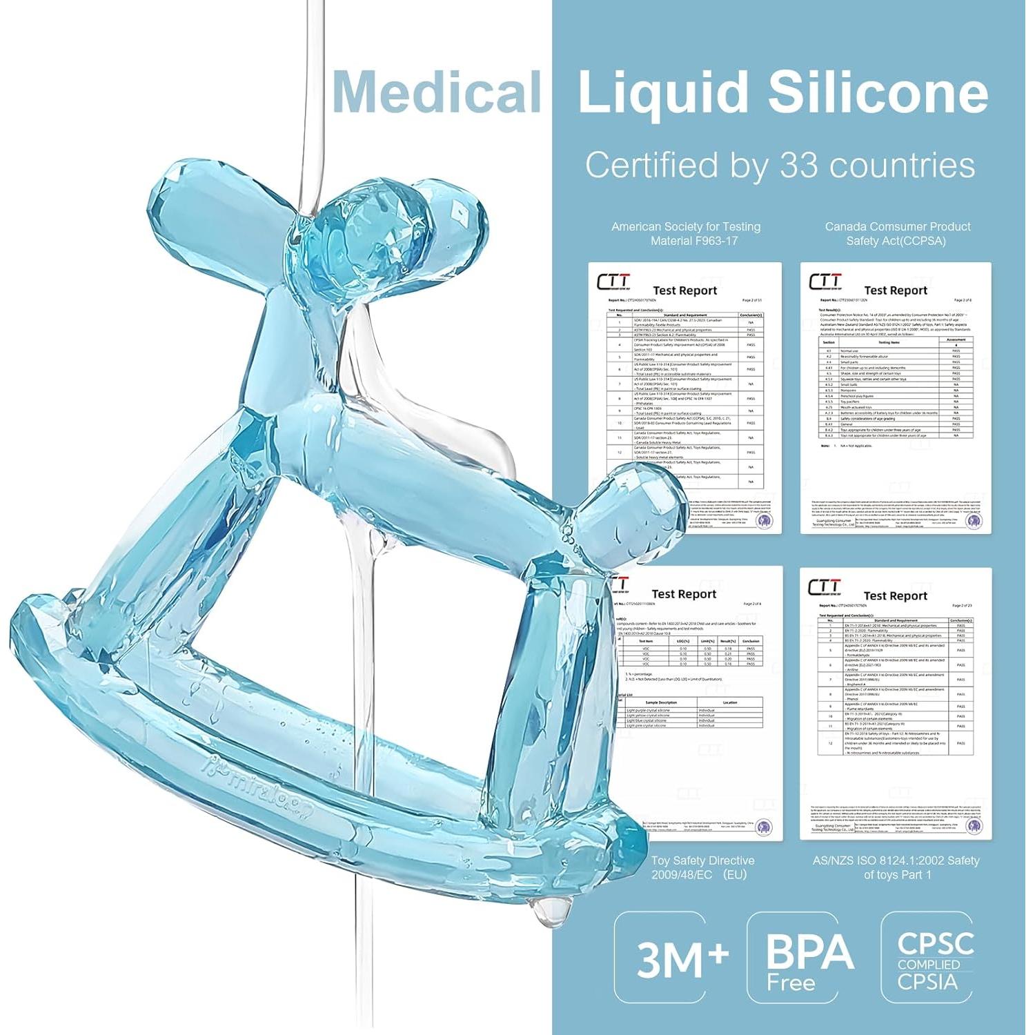 Chupete de Silicona Alimentaria Miraloop con Clip y Caja Amatista