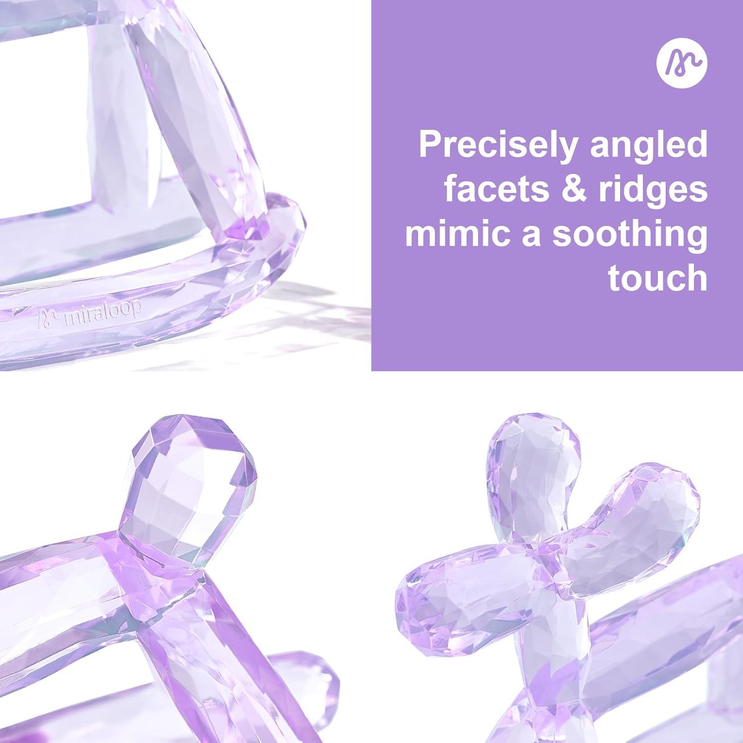 Chupete de Silicona Alimentaria Miraloop con Clip y Caja Amatista