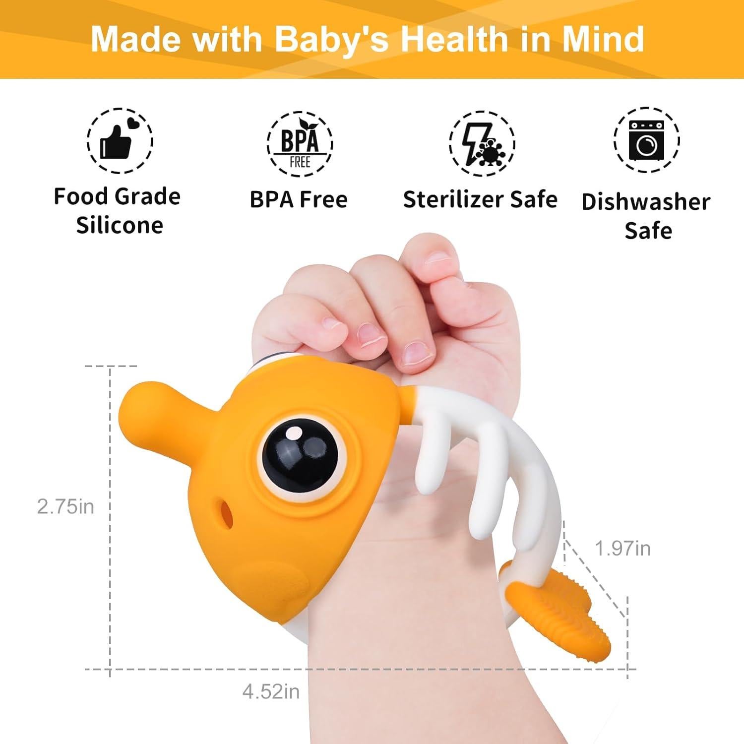 Mordedor de Silicona Mombella Pez Payaso para Bebés 3-12 Meses