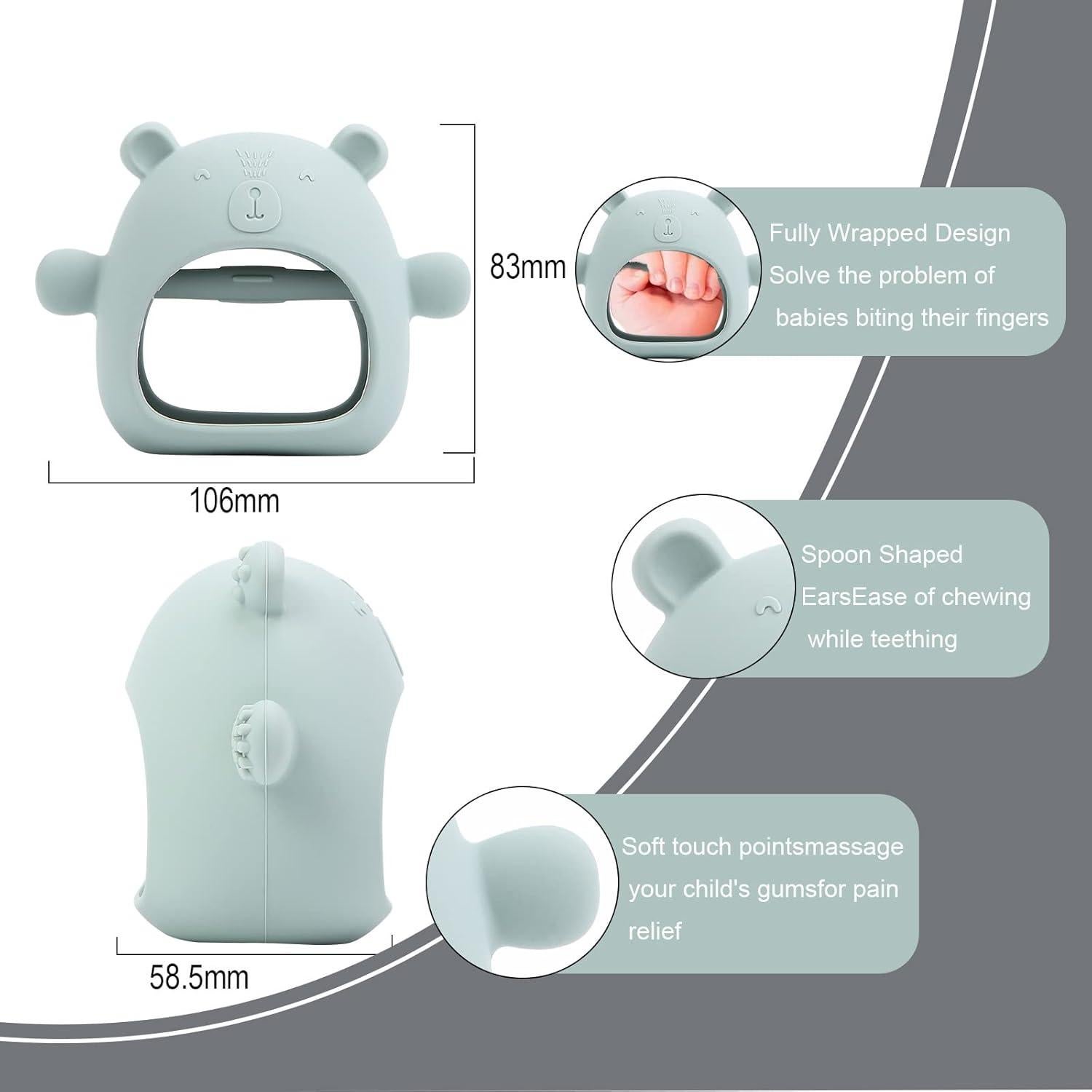 Mordedor de Silicona GZO para Bebés 0-12 Meses - Alivio Dentición