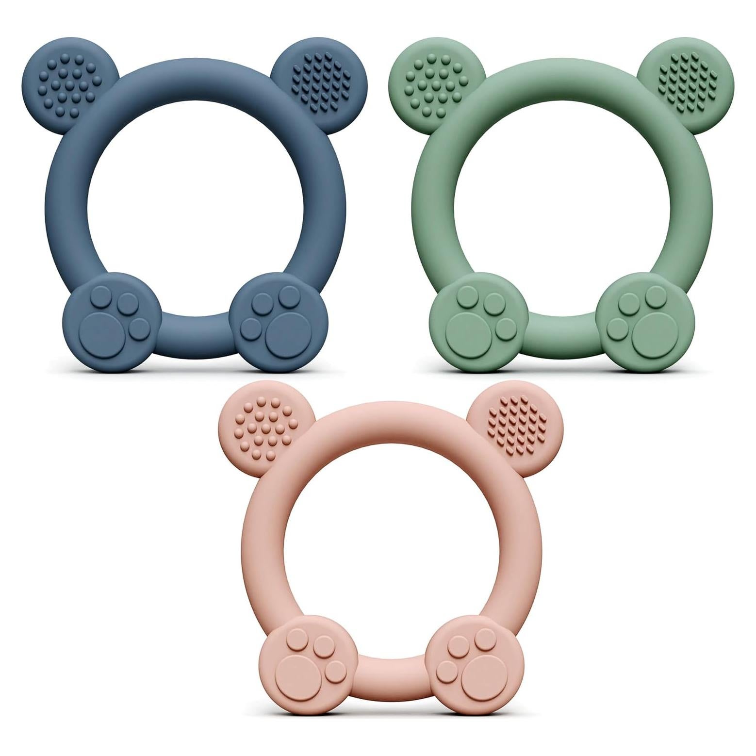 Mordedores de Silicona PandaEar 3 Pack - Bebés 0-12 Meses