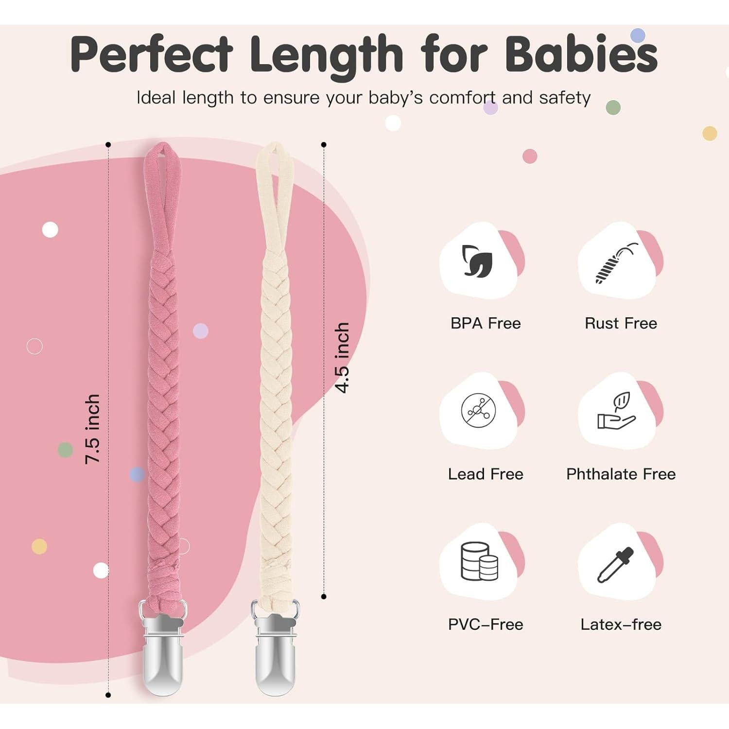 Clip de Chupete Hecho a Mano Boukipow - 6 Colores Neutros