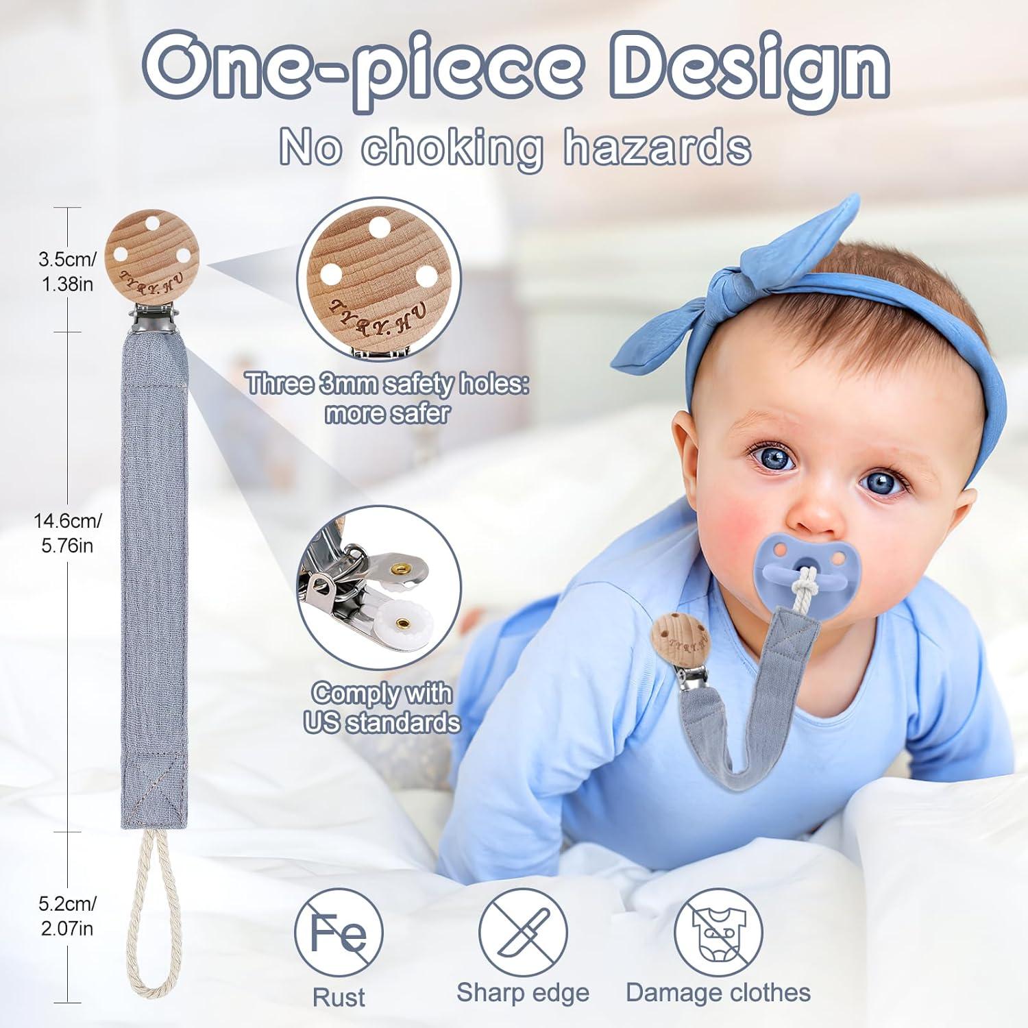 Clip de Chupete TYRY.HU - Paquete de 4 Correas Suaves