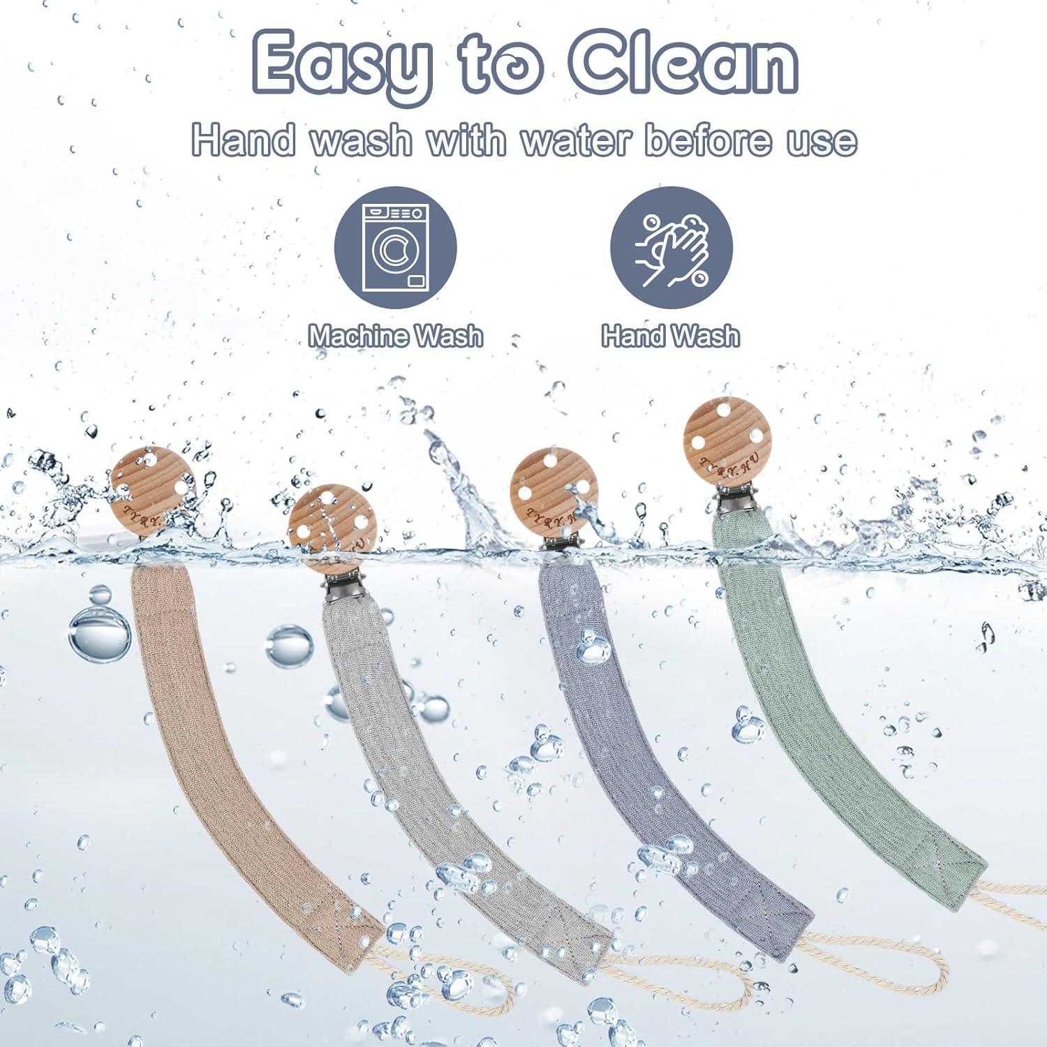 Clip de Chupete TYRY.HU - Paquete de 4 Correas Suaves