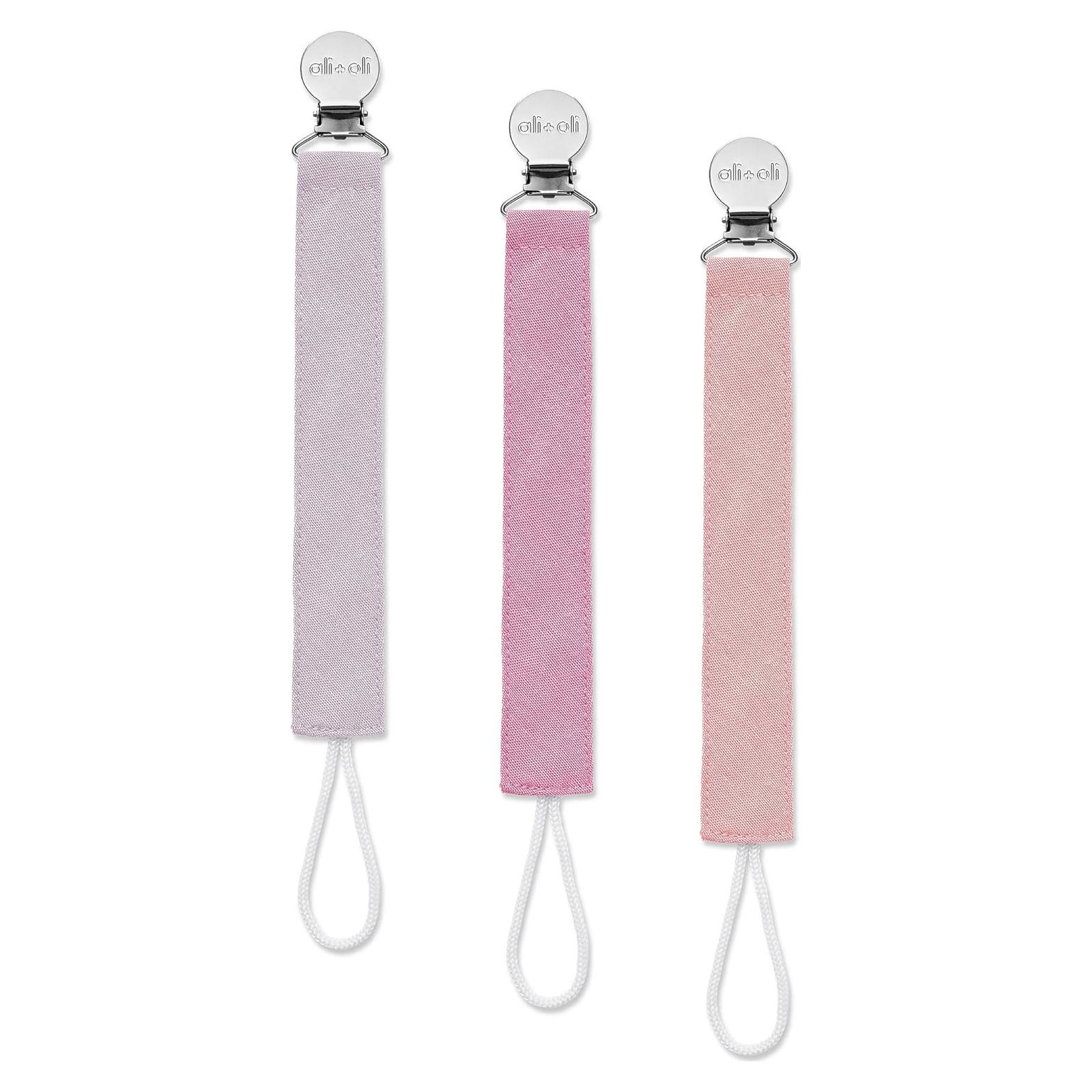 Set de 3 Clips de Chupete Ali+Oli Lino Flamingo 25.4x2.5cm