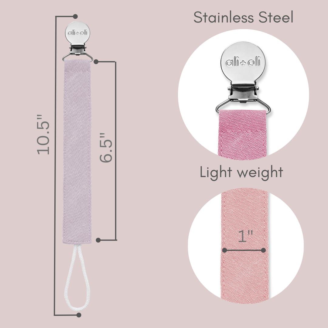 Set de 3 Clips de Chupete Ali+Oli Lino Flamingo 25.4x2.5cm