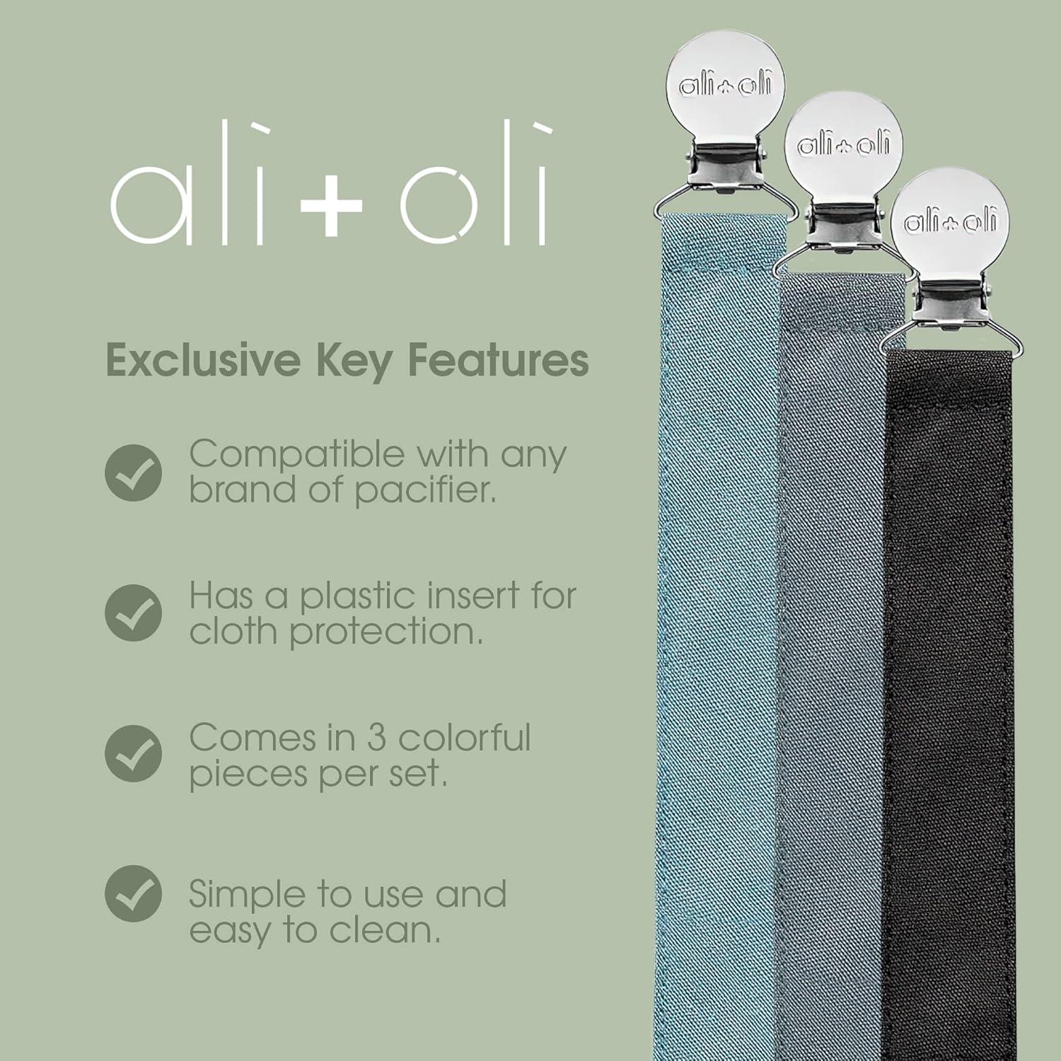 Set de 3 Clips de Chupete Ali+Oli Lino Flamingo 25.4x2.5cm