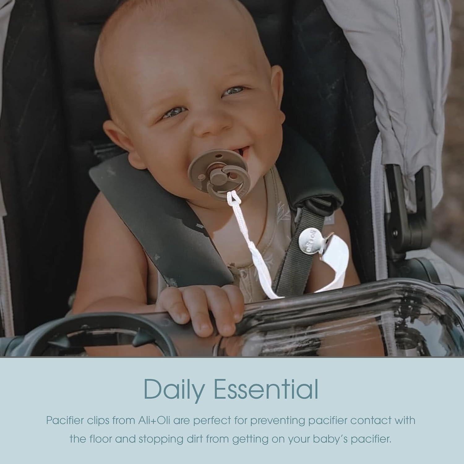 Set de 3 Clips de Chupete Ali+Oli Lino Flamingo 25.4x2.5cm