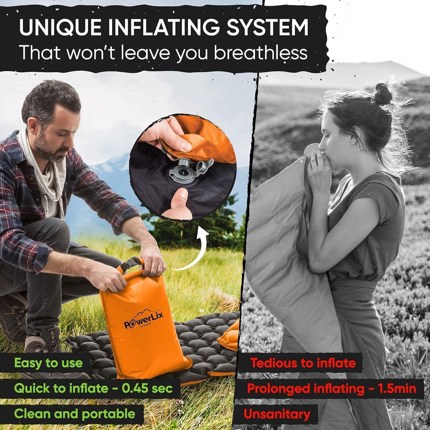 Colchón Inflable POWERLIX 189.9x58 cm para Camping