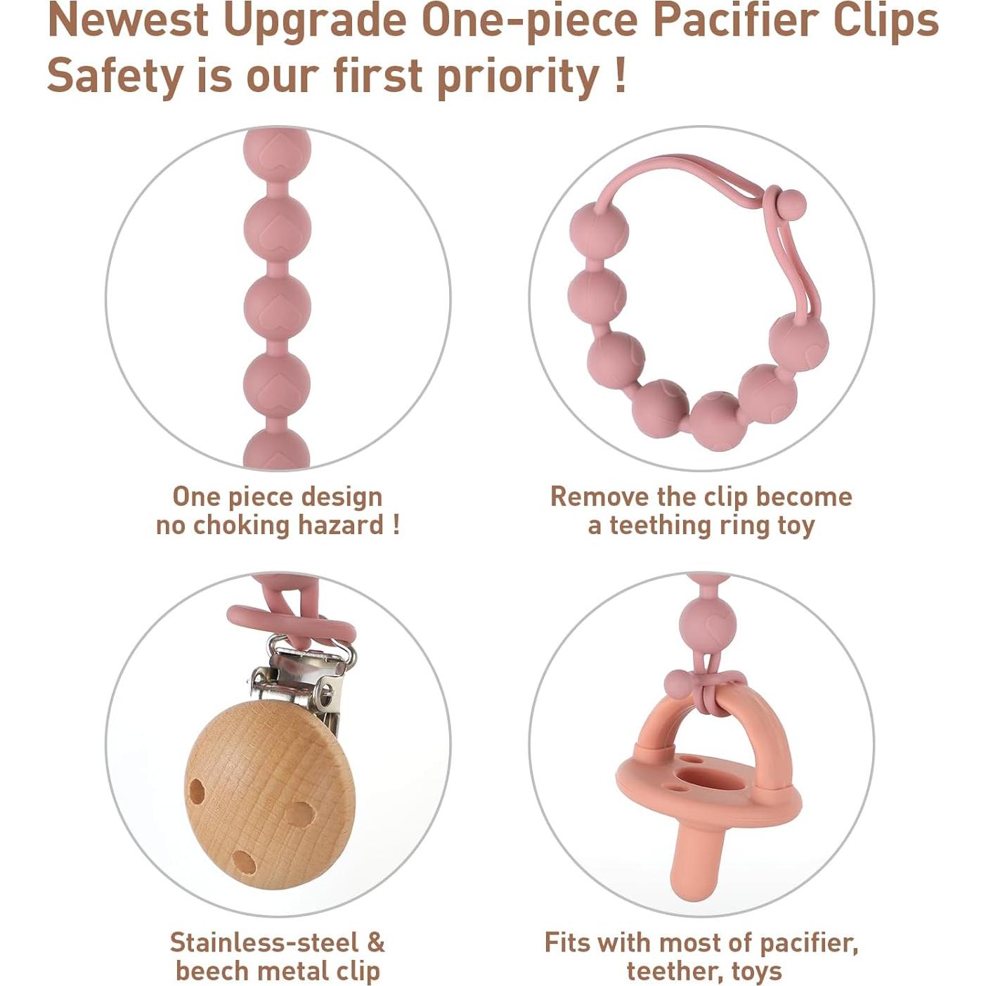 Clip de Chupete de Silicona 2 en 1 Bebé DB-0629 Libre BPA