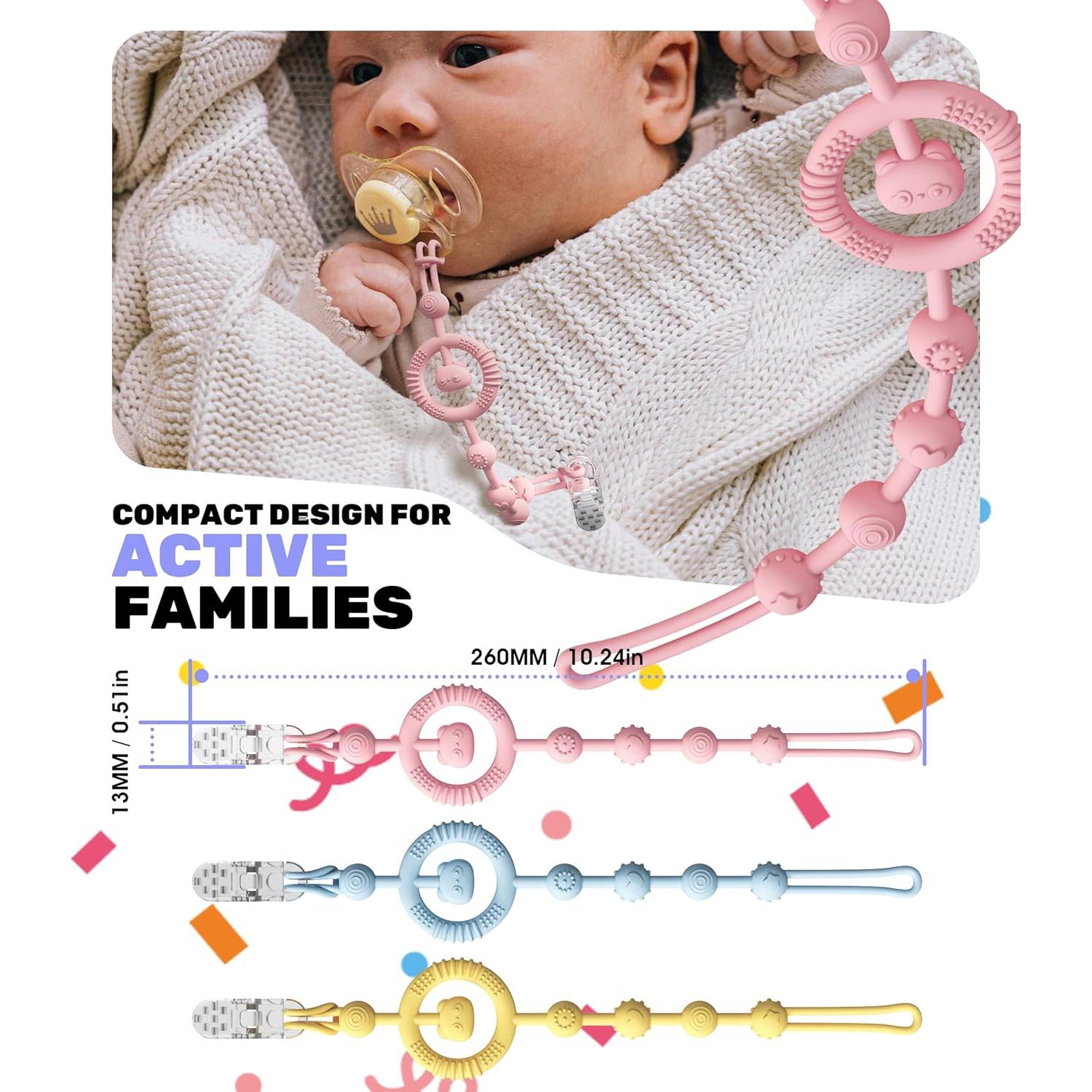 Clip de Chupete Neepanda - Silicona Segura, Paquete de 3