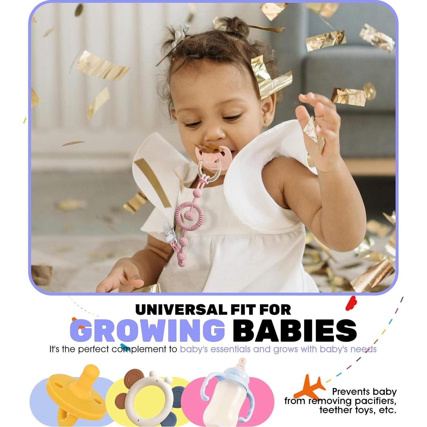 Clip de Chupete Neepanda - Silicona Segura, Paquete de 3