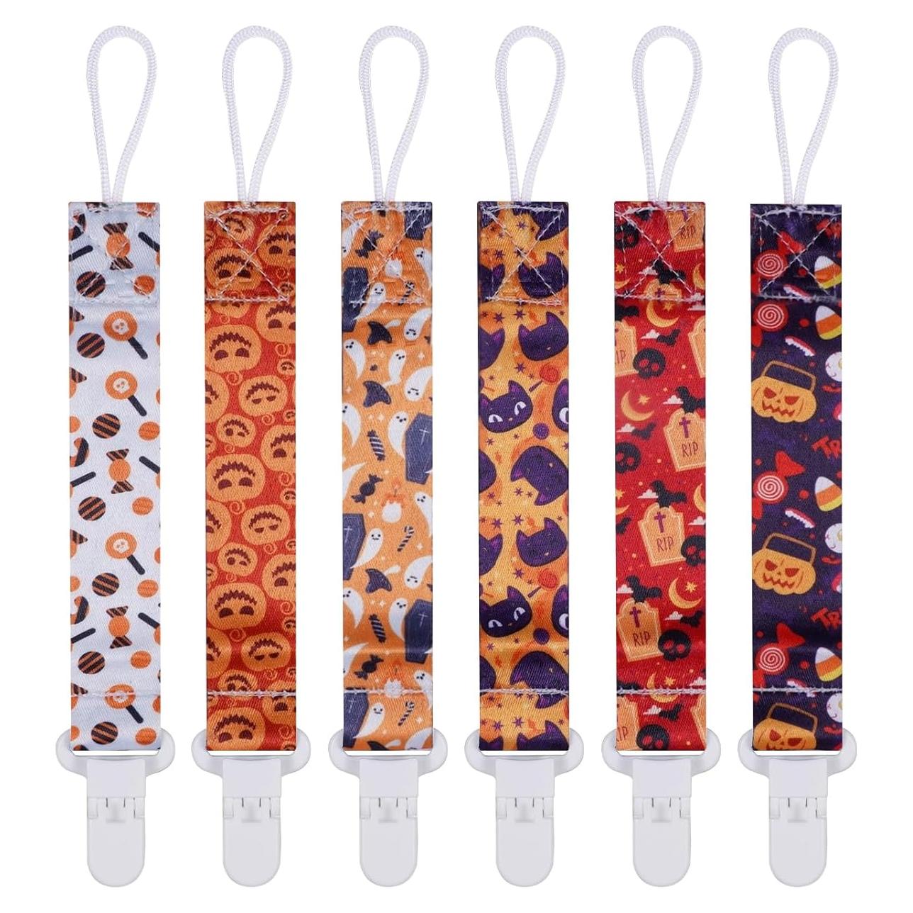 Clip para Chupete Bebé Halloween - Set de 6 Correas de Regalo