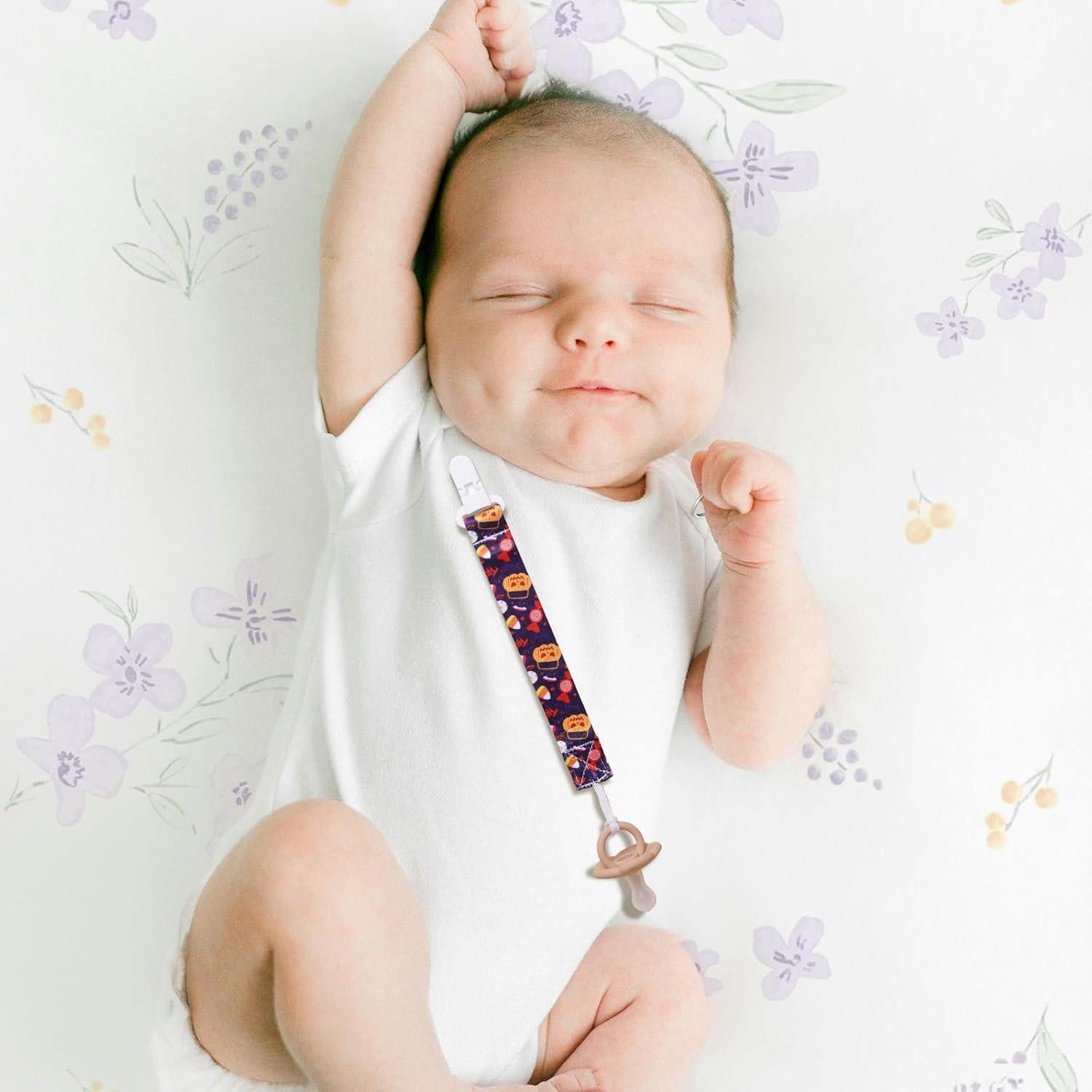 Clip para Chupete Bebé Halloween - Set de 6 Correas de Regalo