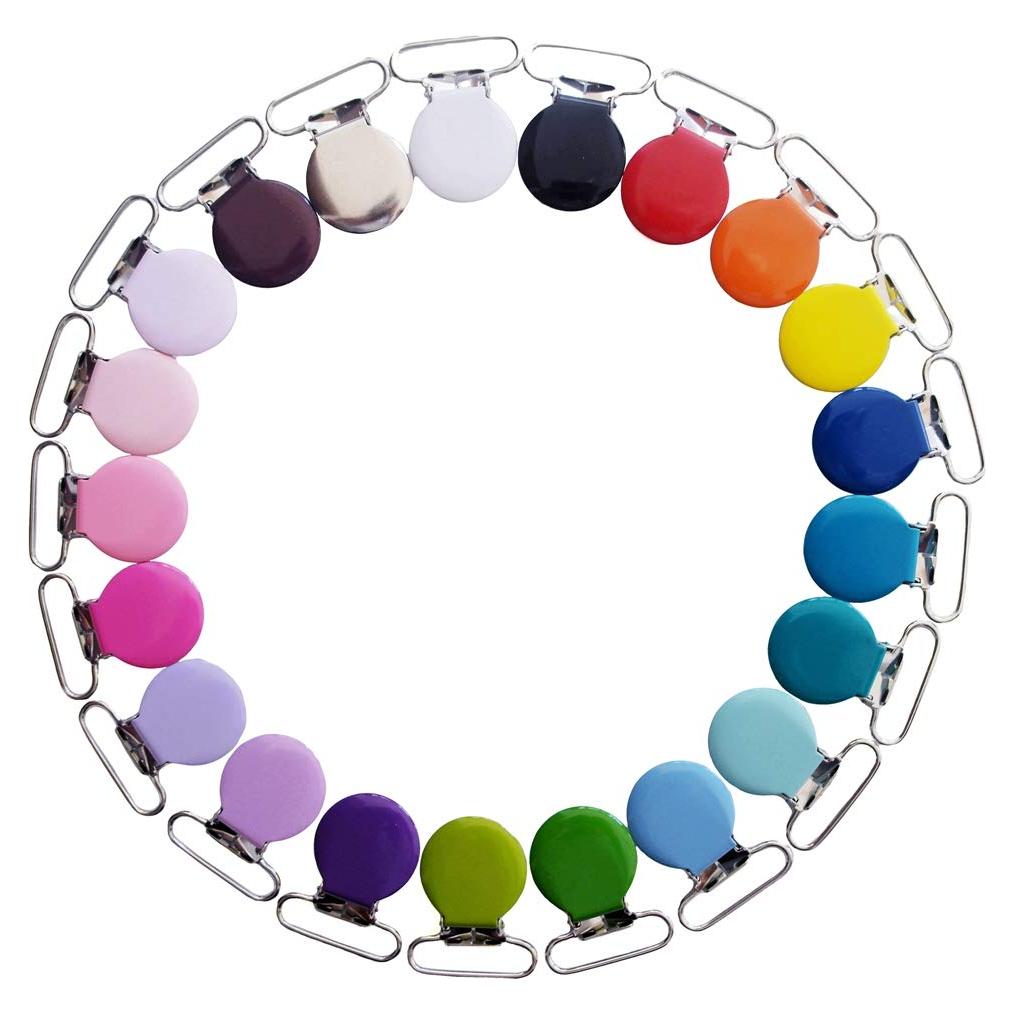 21 Clips de Chupete Redondos de Metal Sutoyuen 3.6cm