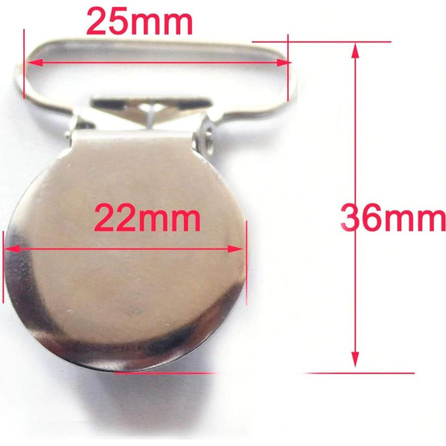 21 Clips de Chupete Redondos de Metal Sutoyuen 3.6cm