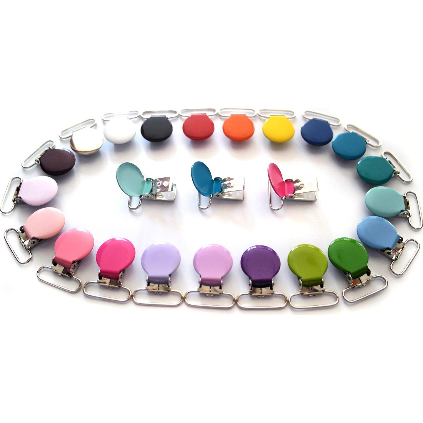 21 Clips de Chupete Redondos de Metal Sutoyuen 3.6cm