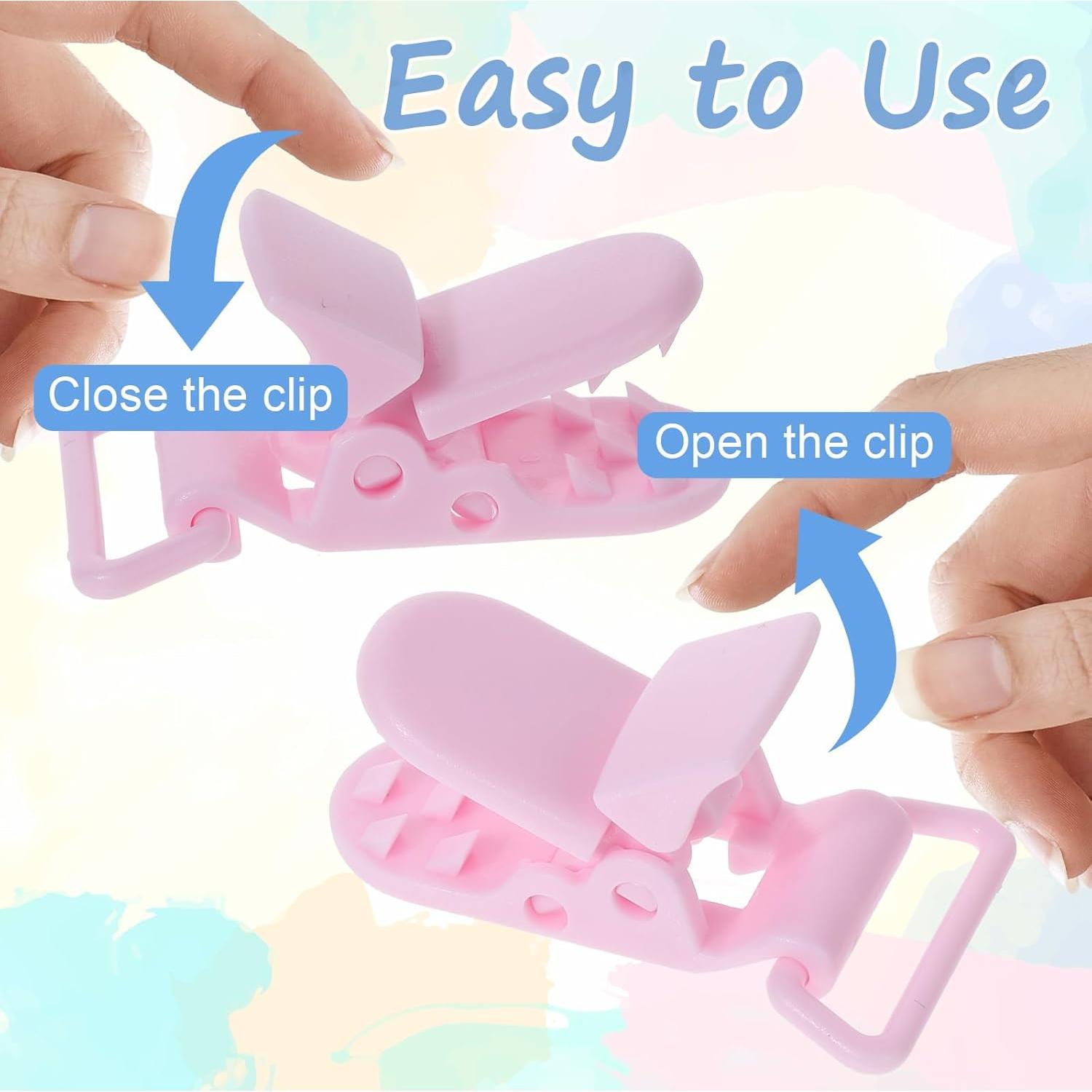 Juego de 50 Clips Sujetadores de Chupetes Coloridos - Plástico