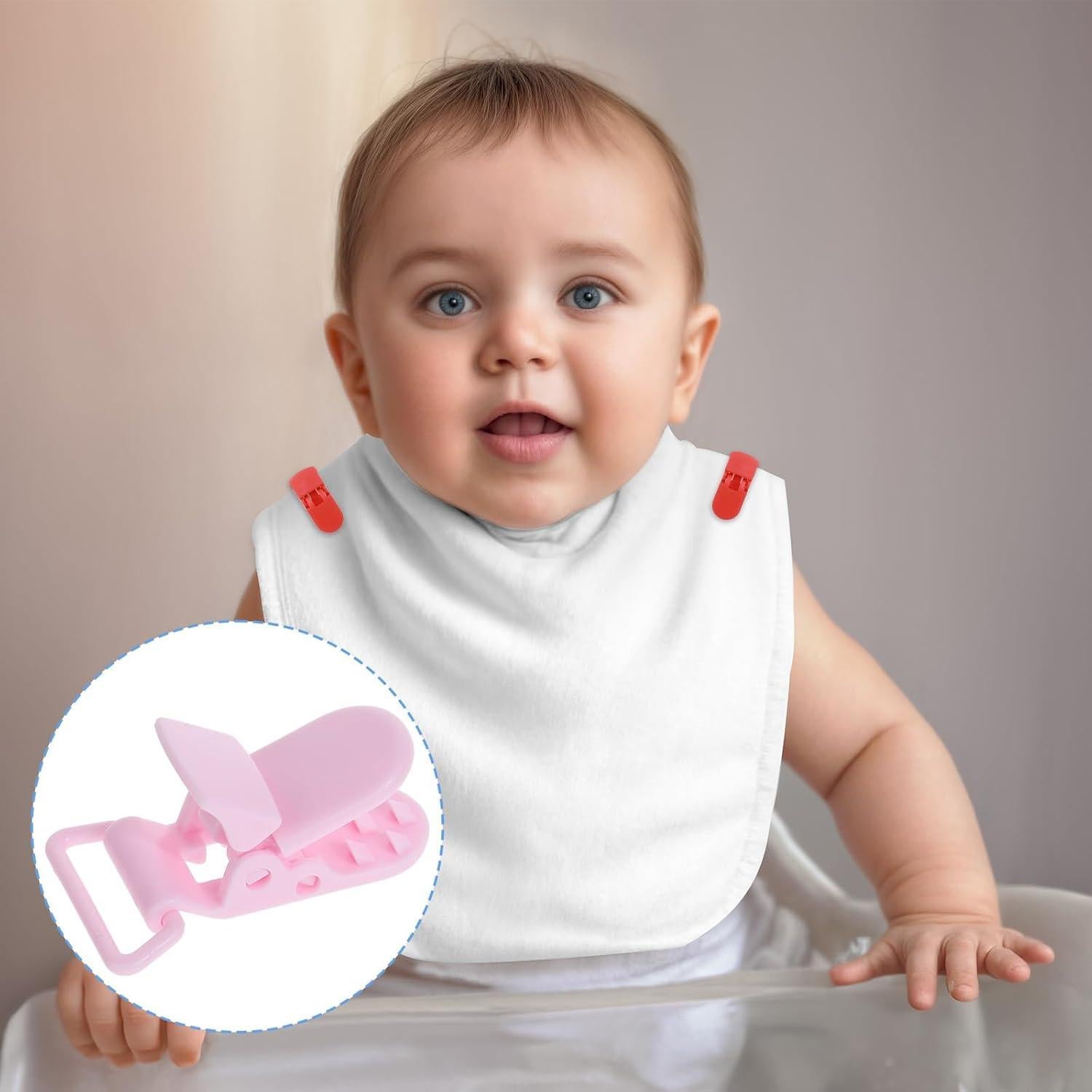 Juego de 50 Clips Sujetadores de Chupetes Coloridos - Plástico