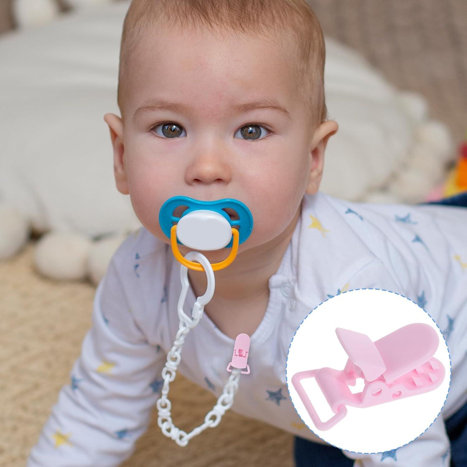 Juego de 50 Clips Sujetadores de Chupetes Coloridos - Plástico