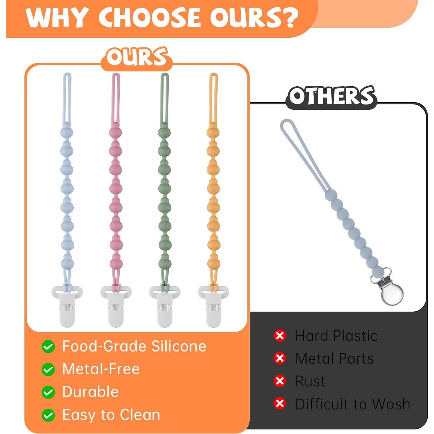 Paquete de 4 Clips para Chupetes Tommee Tippee Silicona