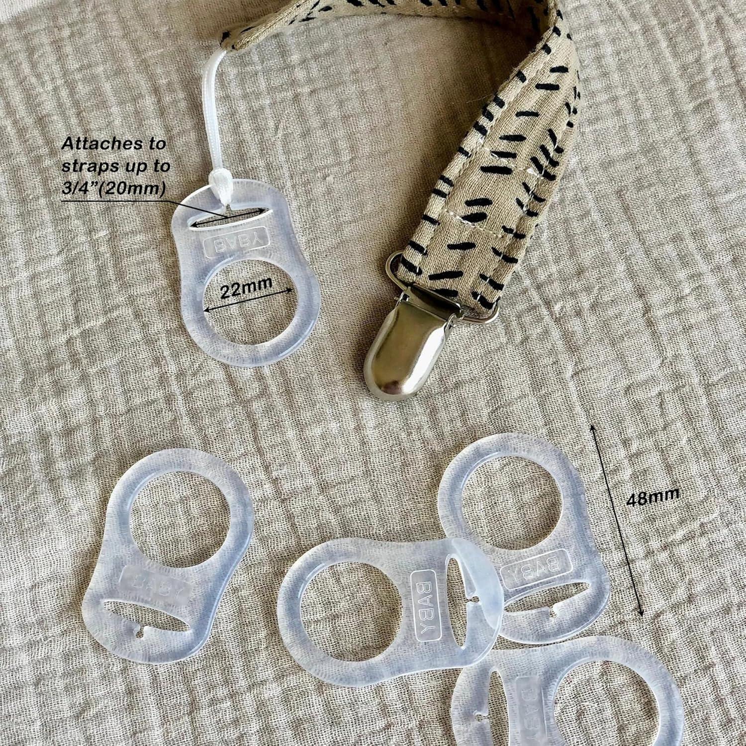 5 Clips Adaptadores de Chupete Silicona Grado Alimenticio Transparente