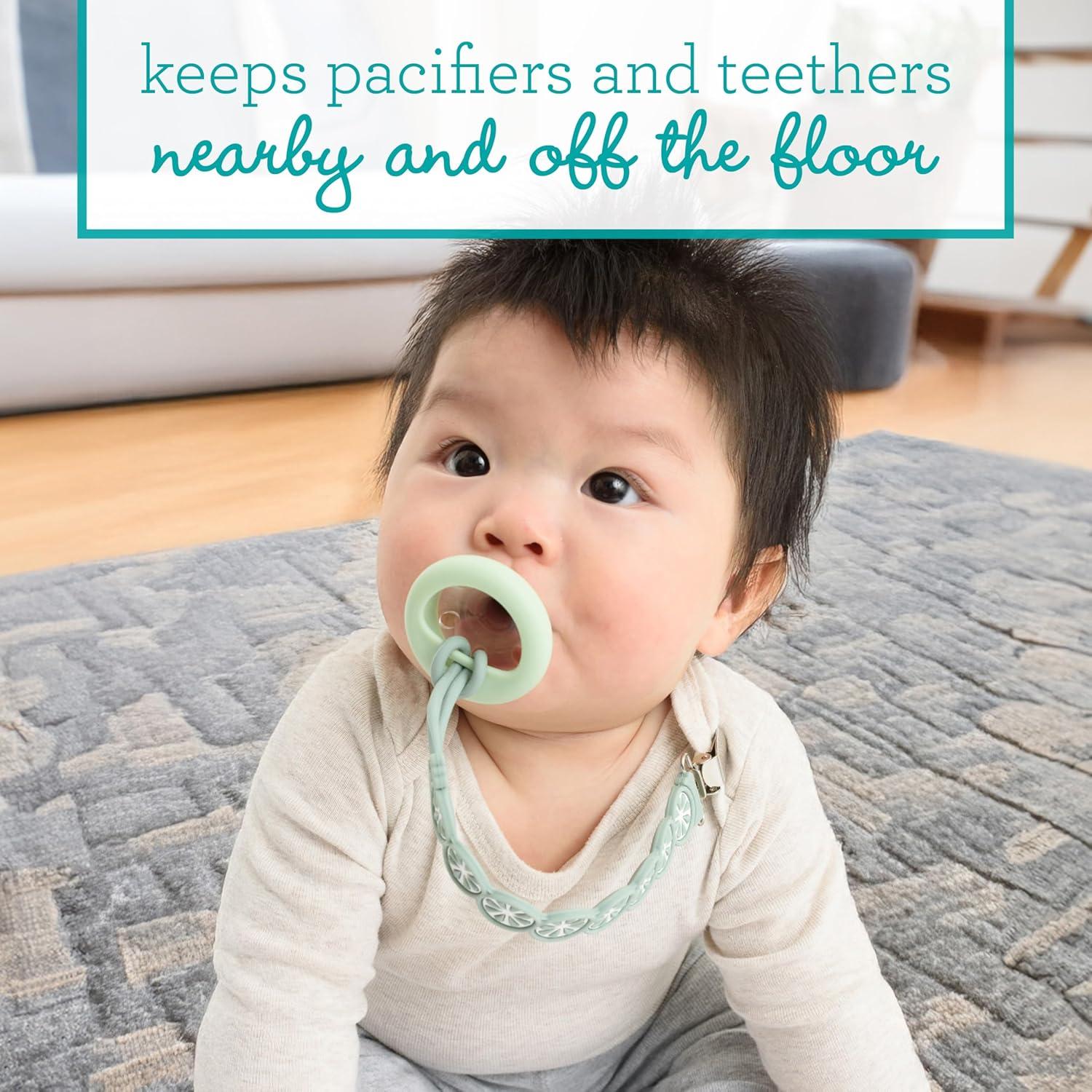 Clip de Chupete de Silicona Infantino PaciGrip Verde Lima