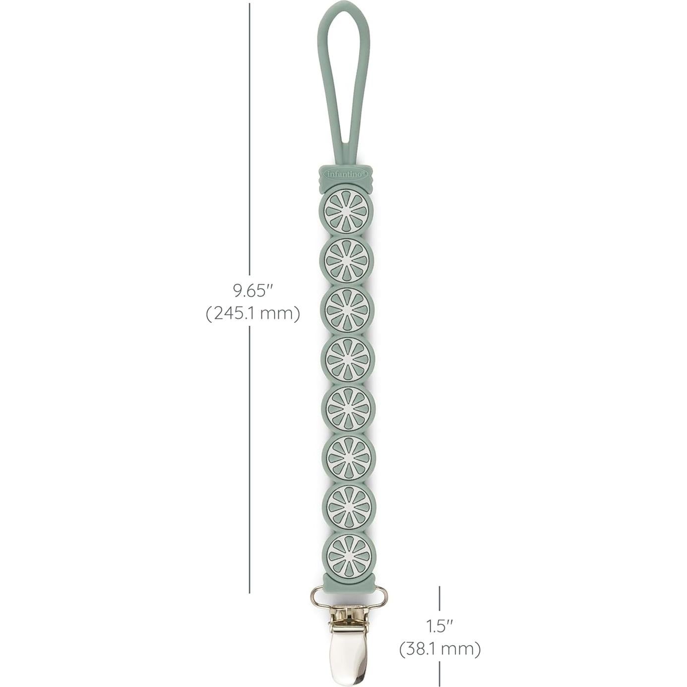 Clip de Chupete de Silicona Infantino PaciGrip Verde Lima