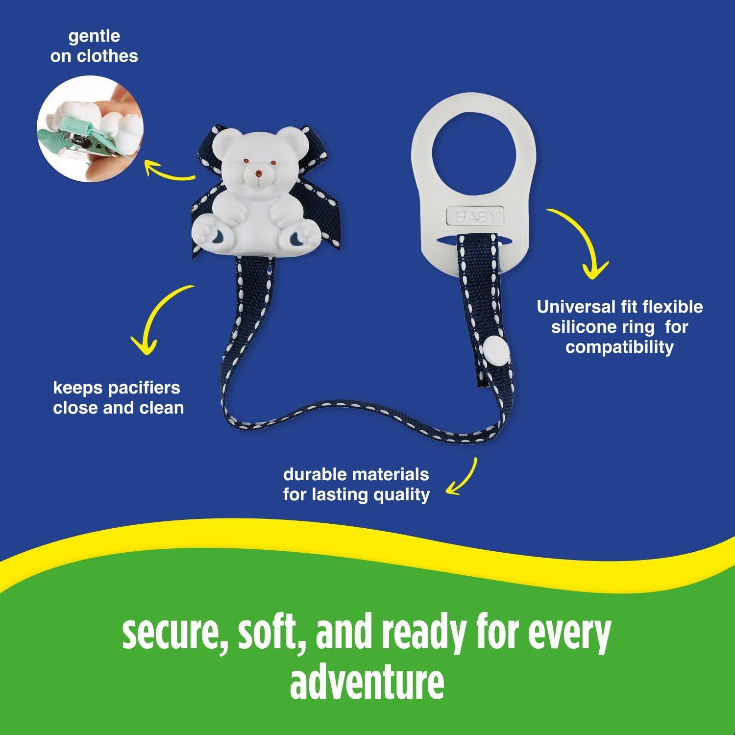 Clip de Chupete Baby Buddy Universal para Bebés 4+ Meses