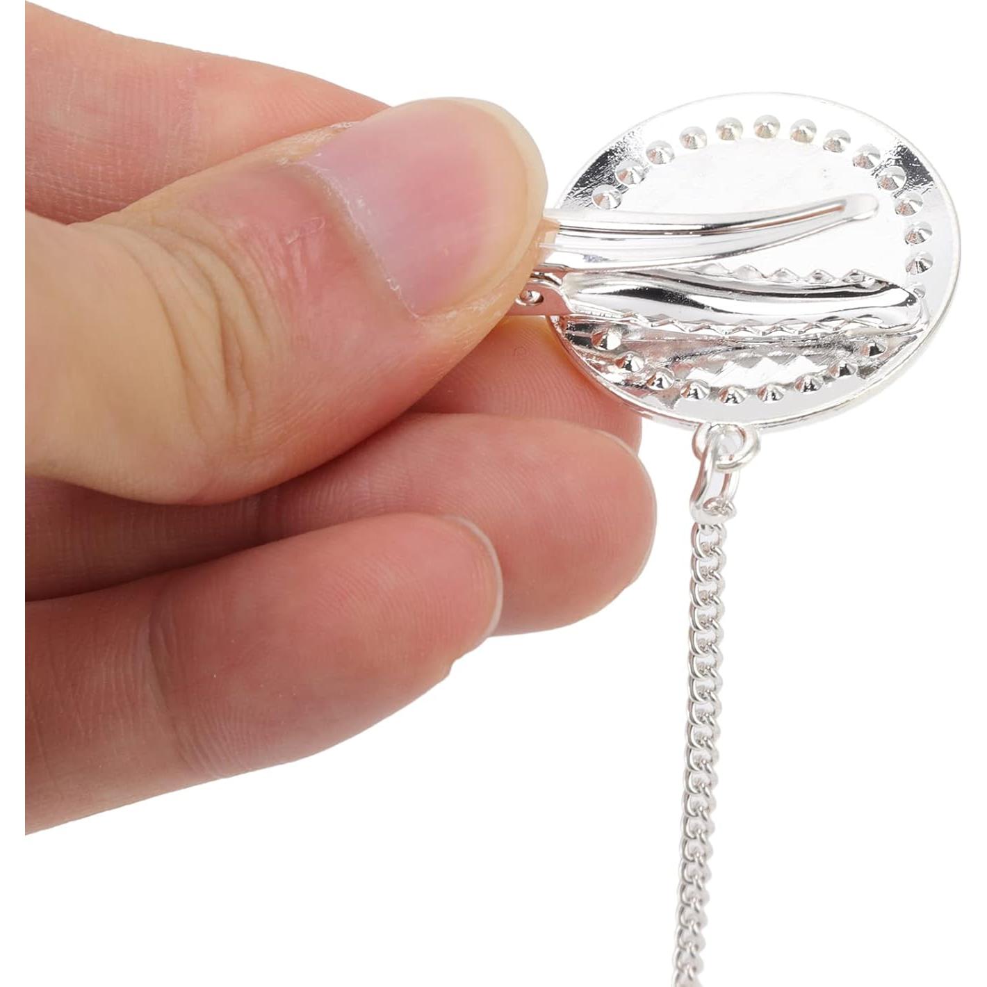 Chupete Brillante para Bebé con Clip DIY Plata M 6-18 Meses