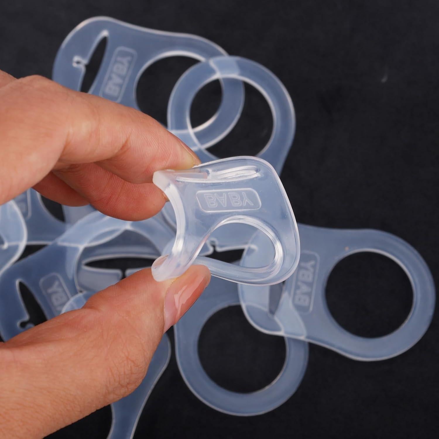 10 Adaptadores Clips para Chupetes Bebé POM Transparente 4.8x3.2cm