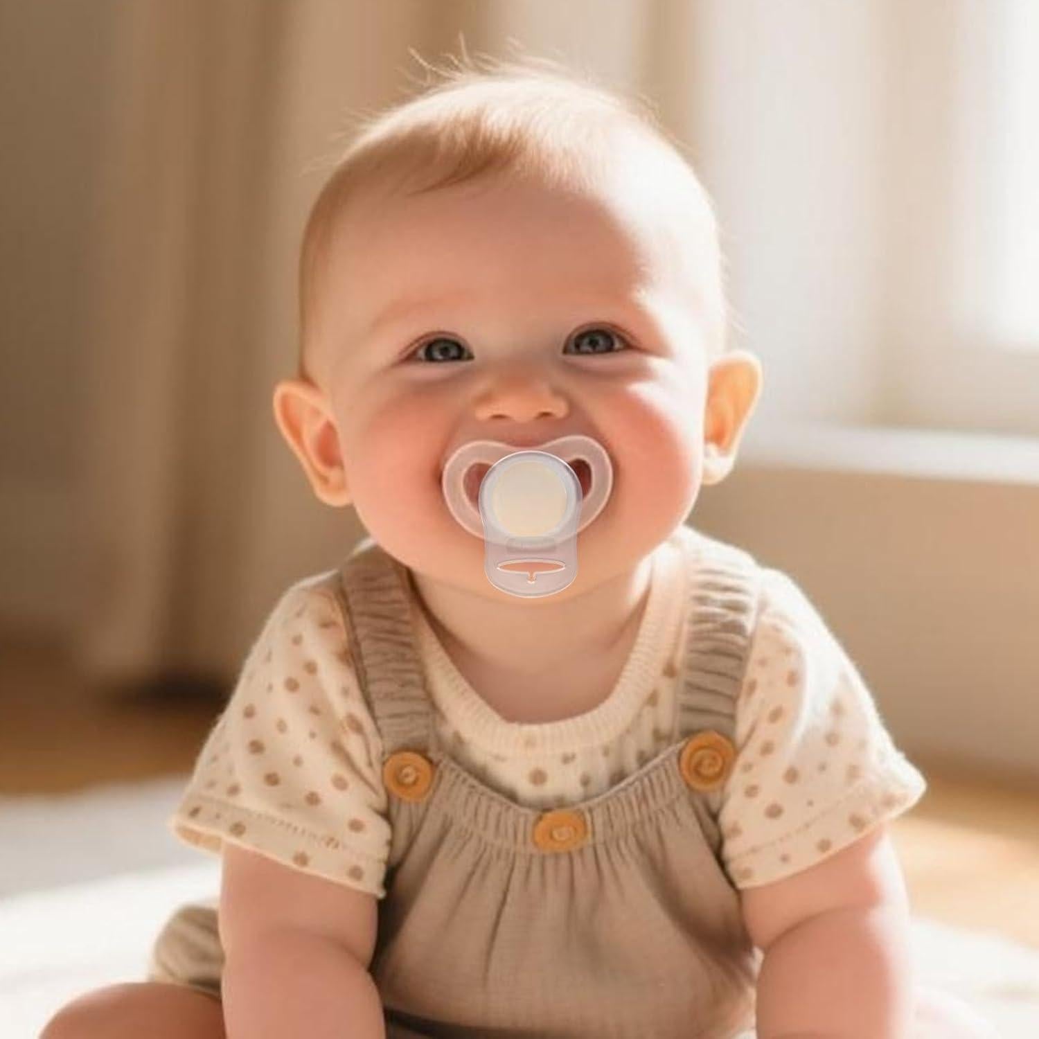 10 Adaptadores Clips para Chupetes Bebé POM Transparente 4.8x3.2cm