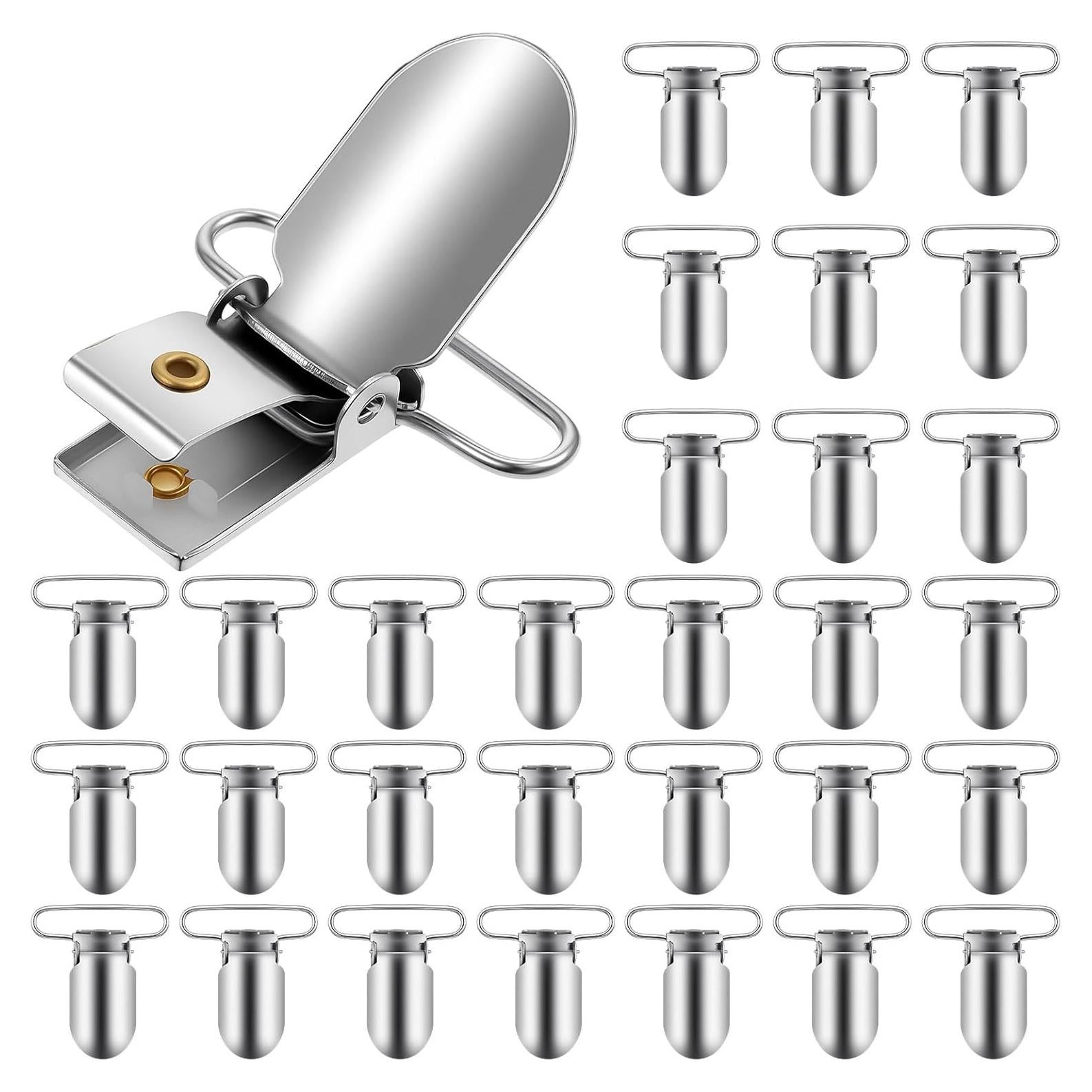 30 Clips de Suspensión Plateados Classicseali 3.9x3.4cm