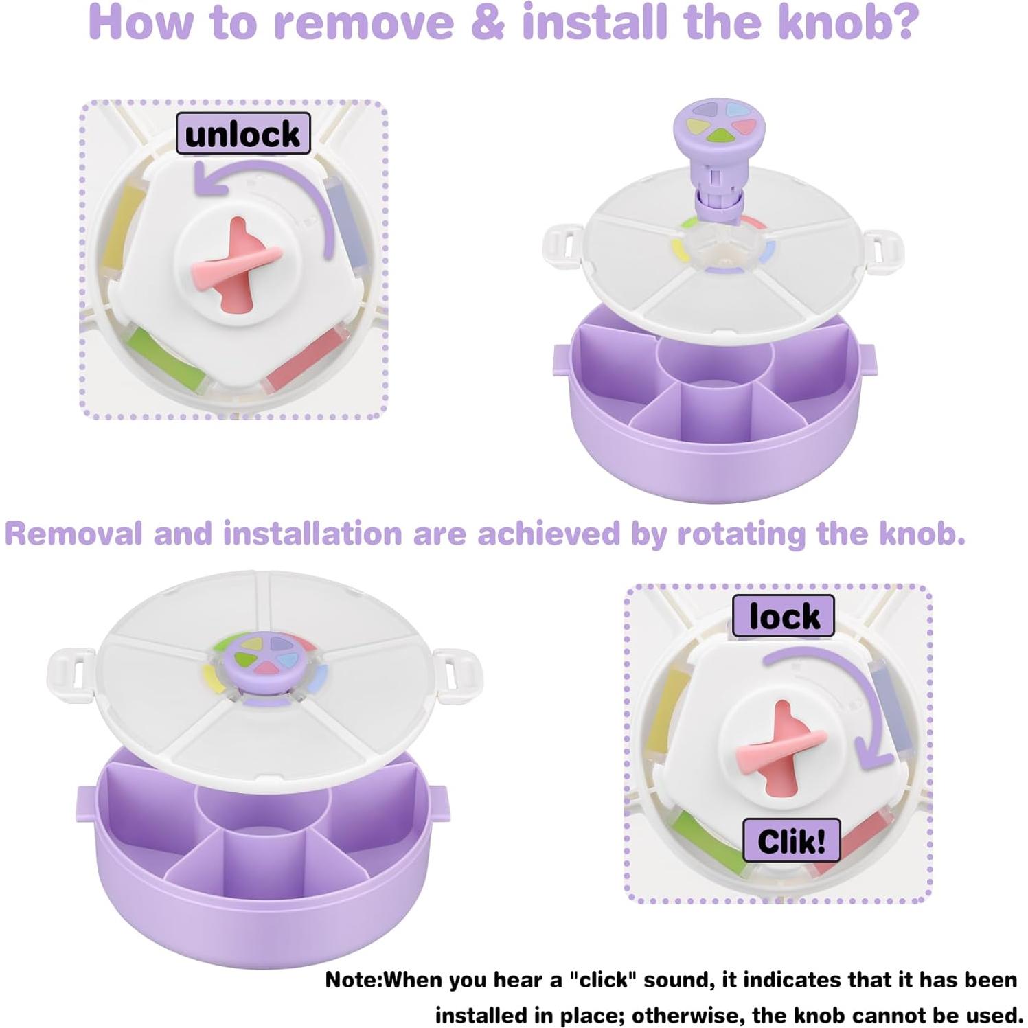 Contenedor de Snacks JOOPETALK 5 Compartimentos 720ml Púrpura